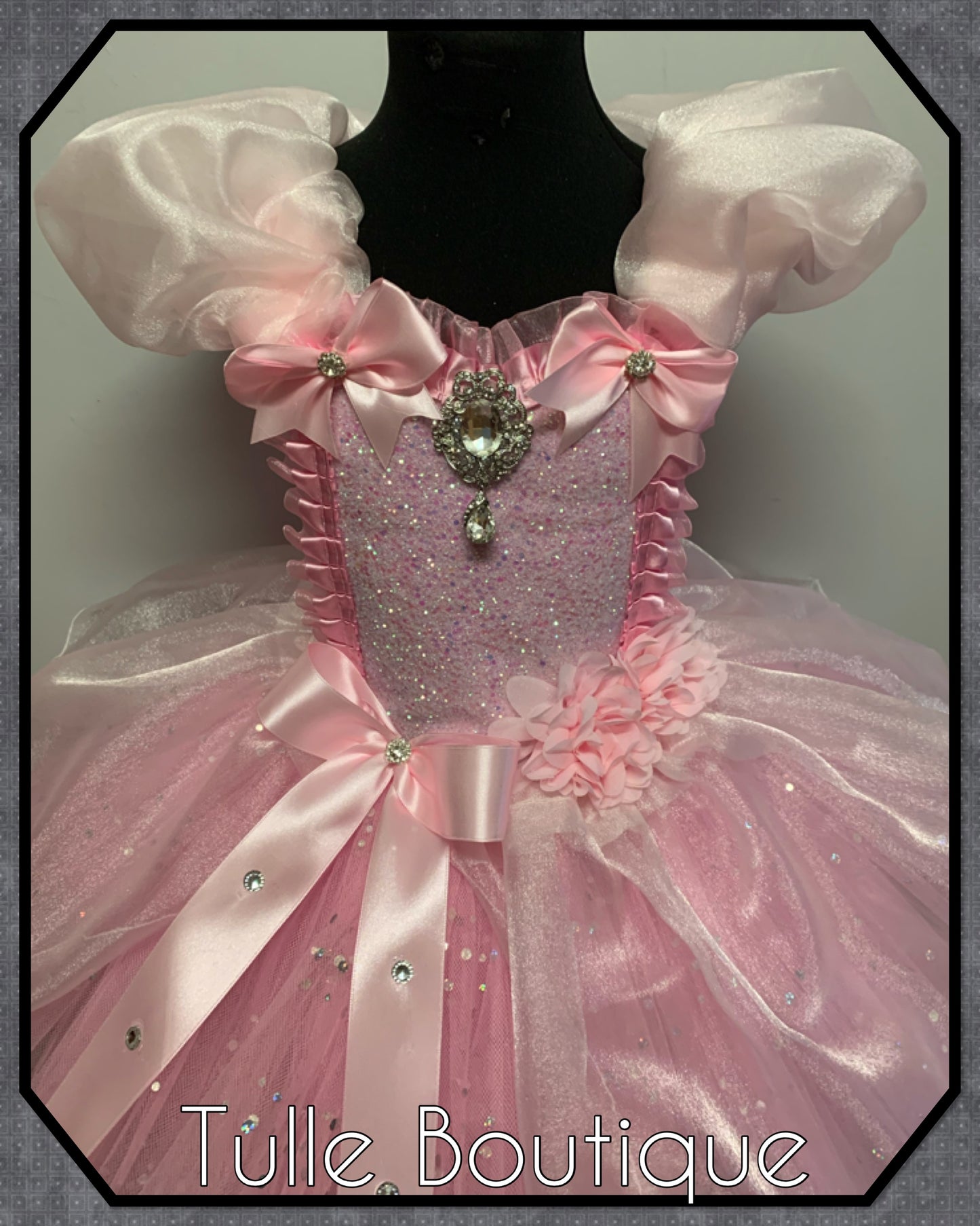 Girls Baby pink Princess organza ballgown tutu dress