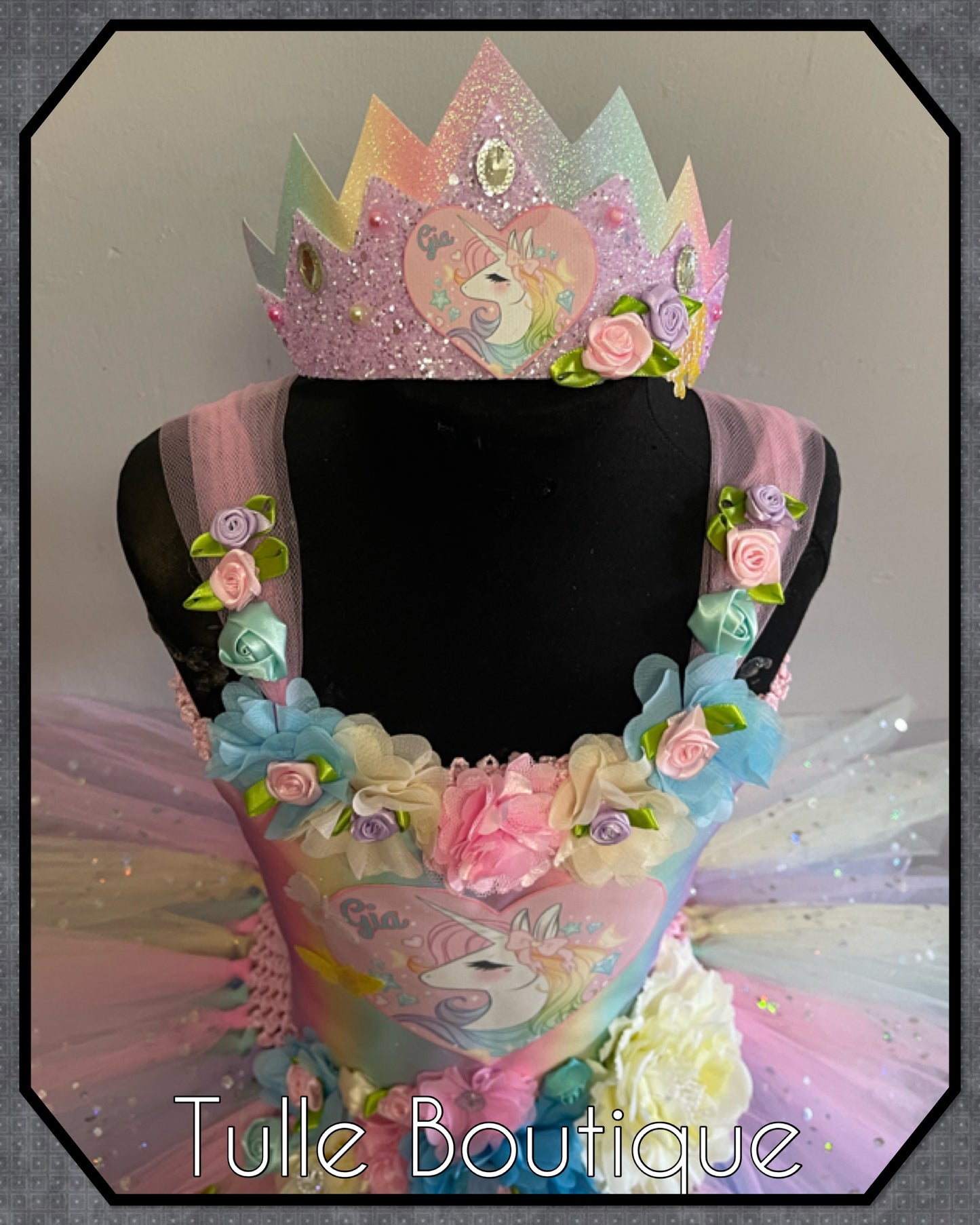LUCY. Pastel Rainbow Unicorn princess tutu birthday party dress
