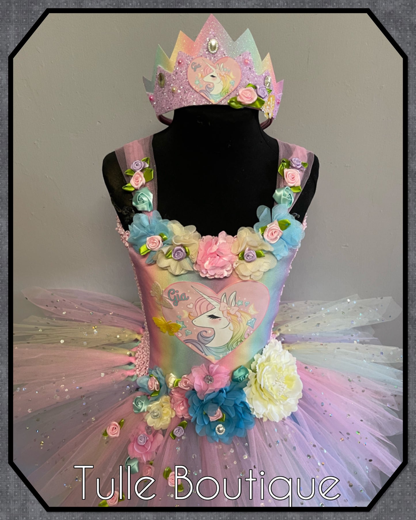 LUCY. Pastel Rainbow Unicorn princess tutu birthday party dress