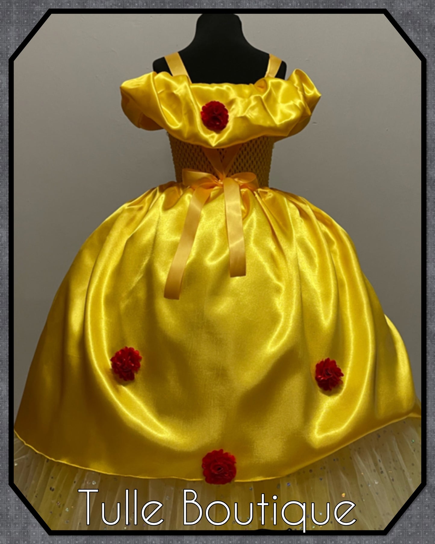 Princess Belle beauty and the beast yellow ballgown tutu dress
