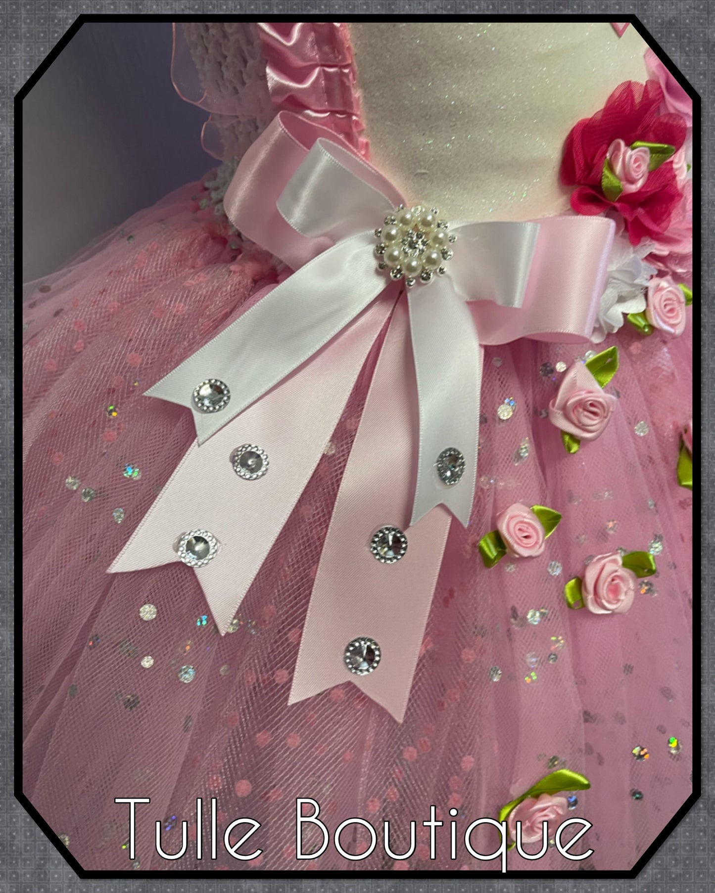 Girls Baby pink personalized Princess ballgown tutu dress