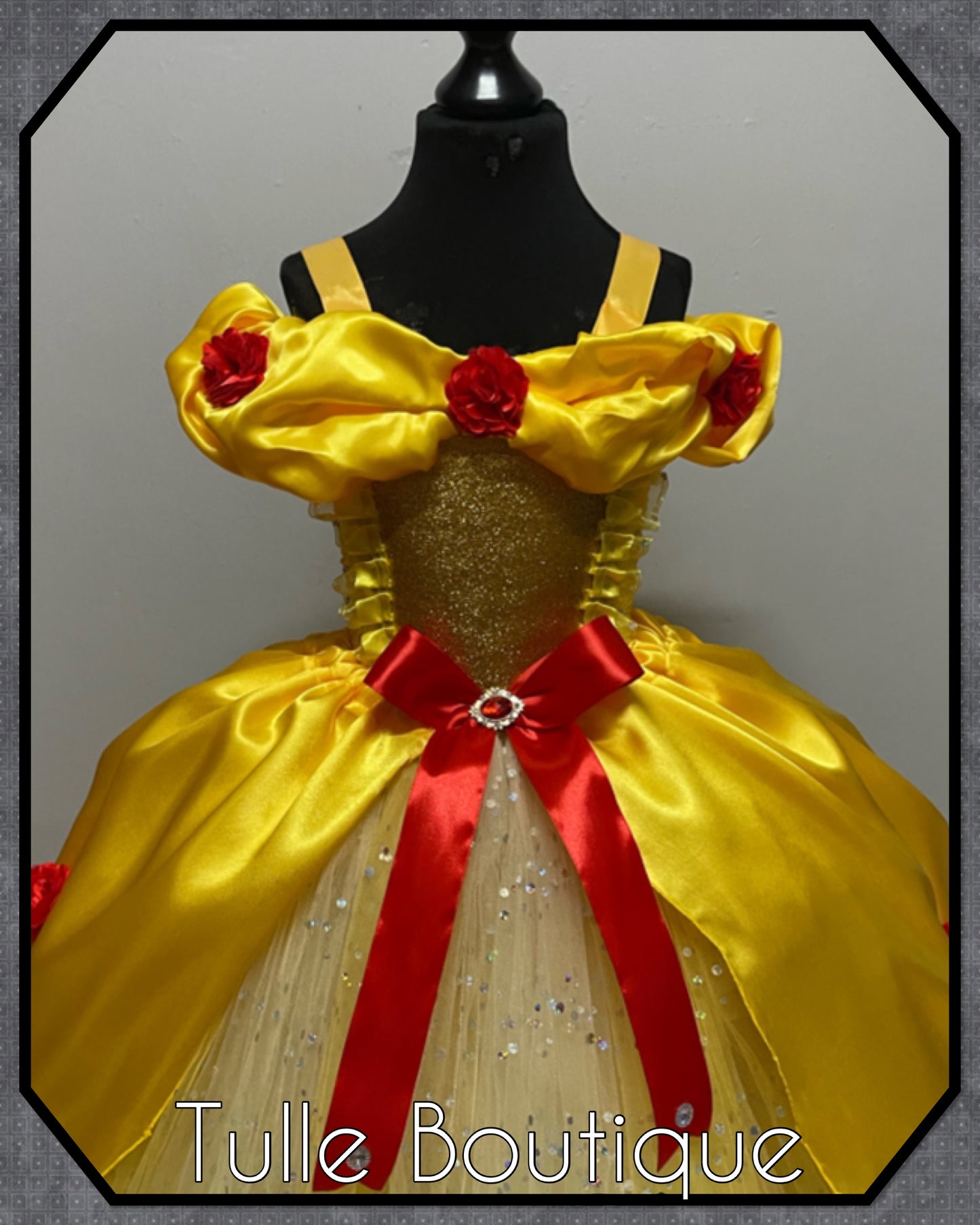 Princess Belle beauty and the beast yellow ballgown tutu dress