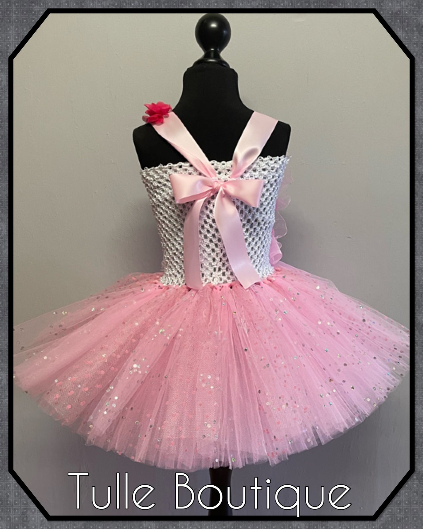 Girls Baby pink personalized Princess ballgown tutu dress