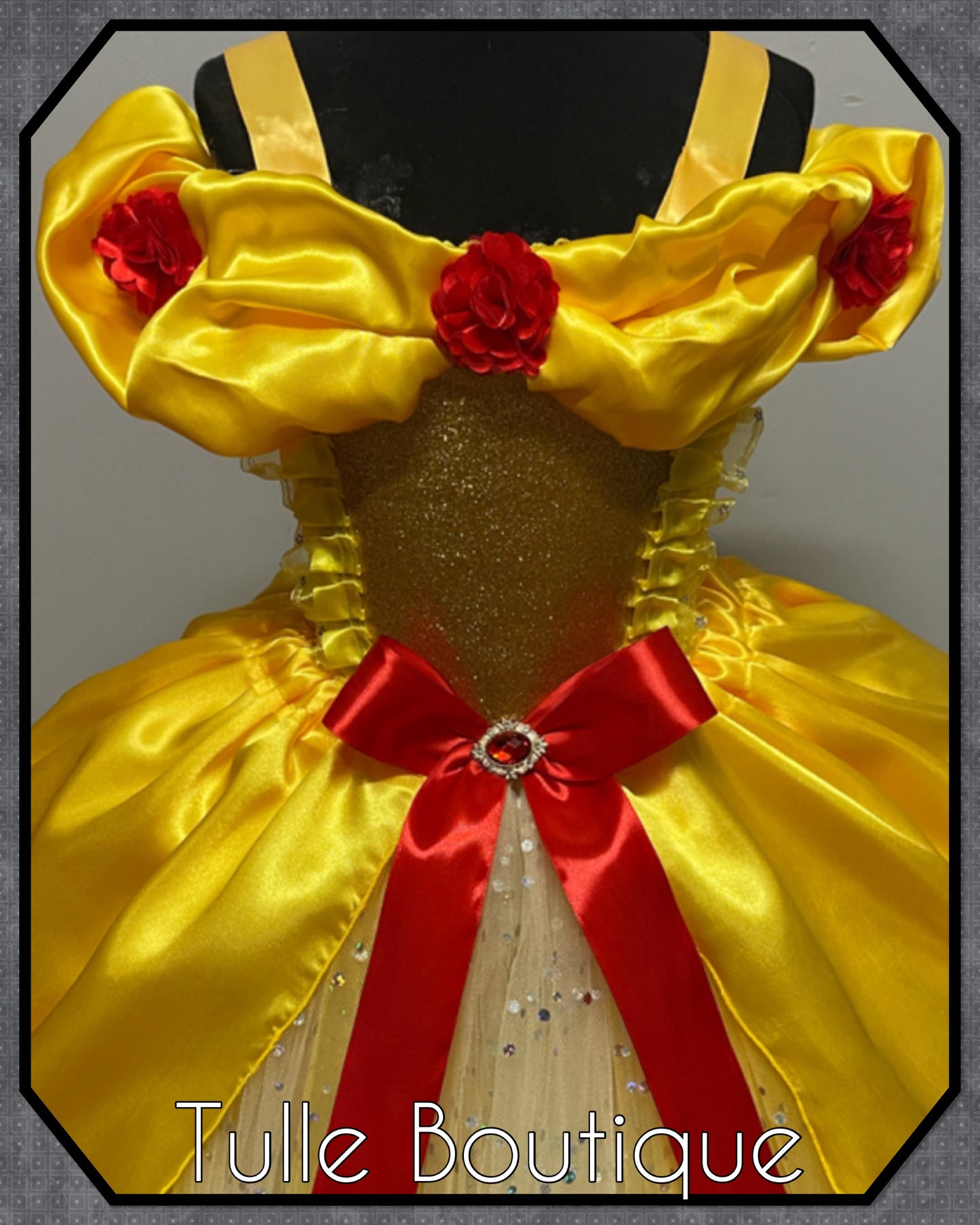 Princess Belle beauty and the beast yellow ballgown tutu dress