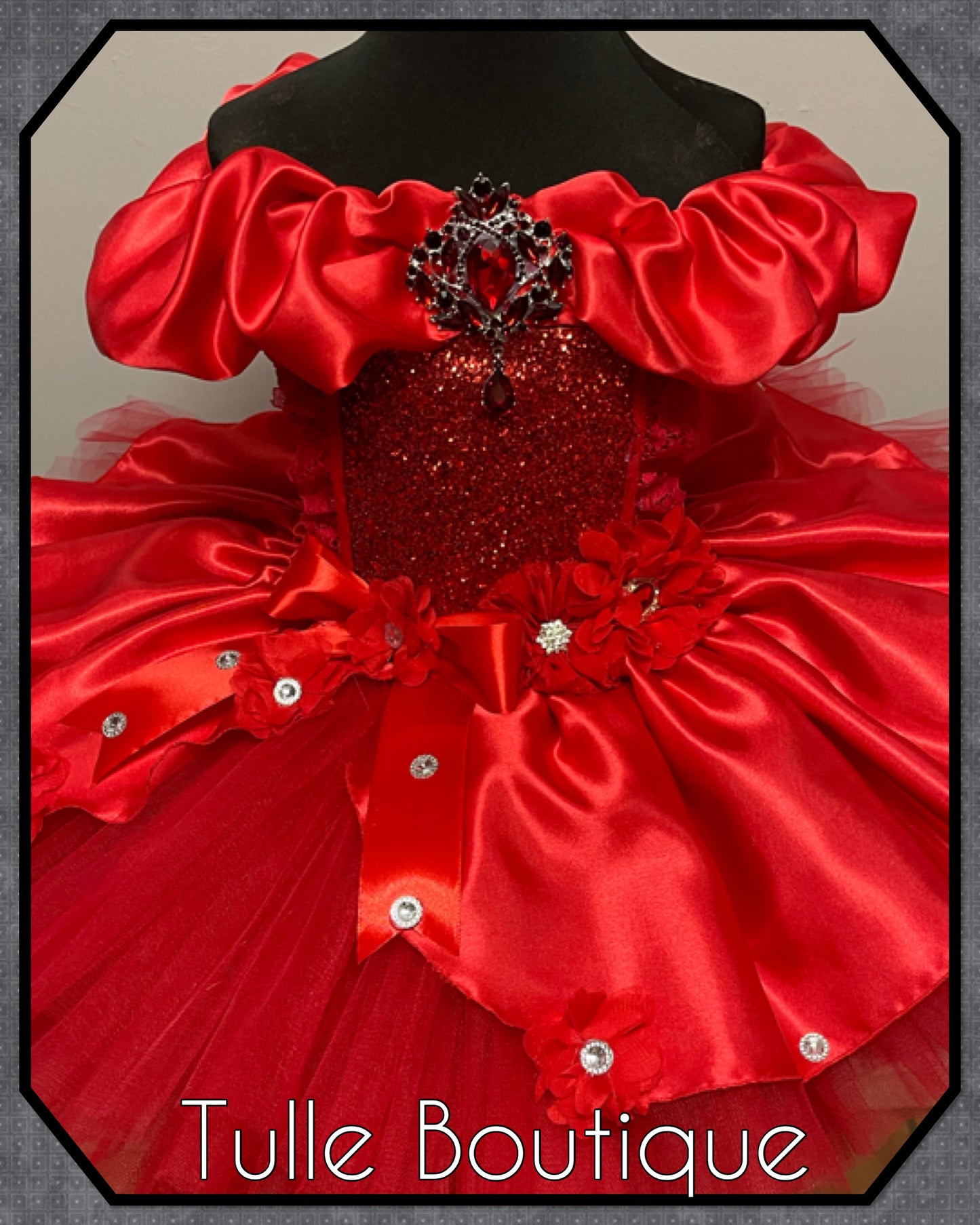 DARCY. Christmas Princess ruby red glitter ballgown tutu dress