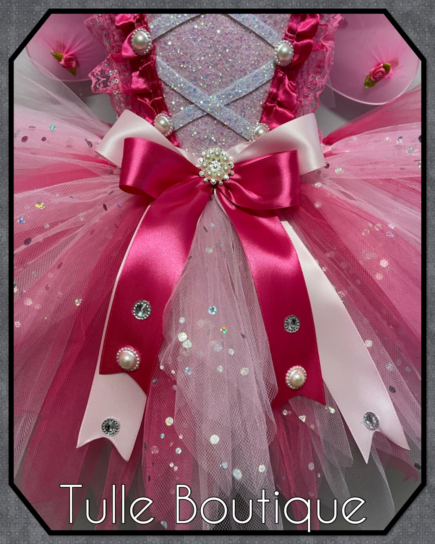 Pink sparkle fairy princess tutu birthday party dress