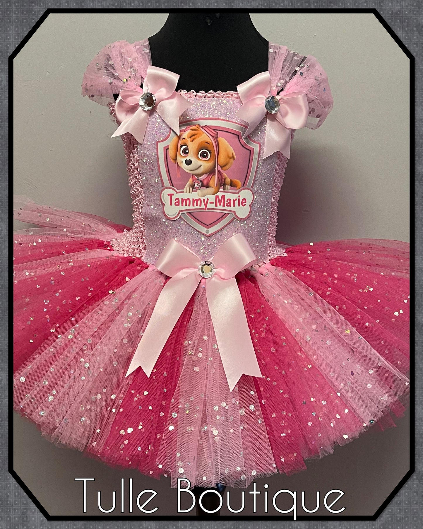 Paw patrol Skye princess birthday tutu dress