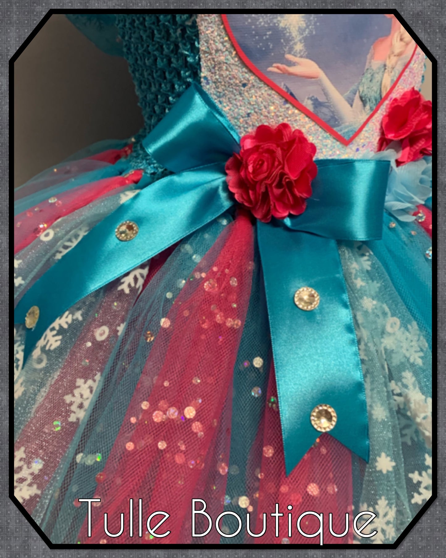 Frozen Elsa princess tutu birthday party dress with hotpink pop