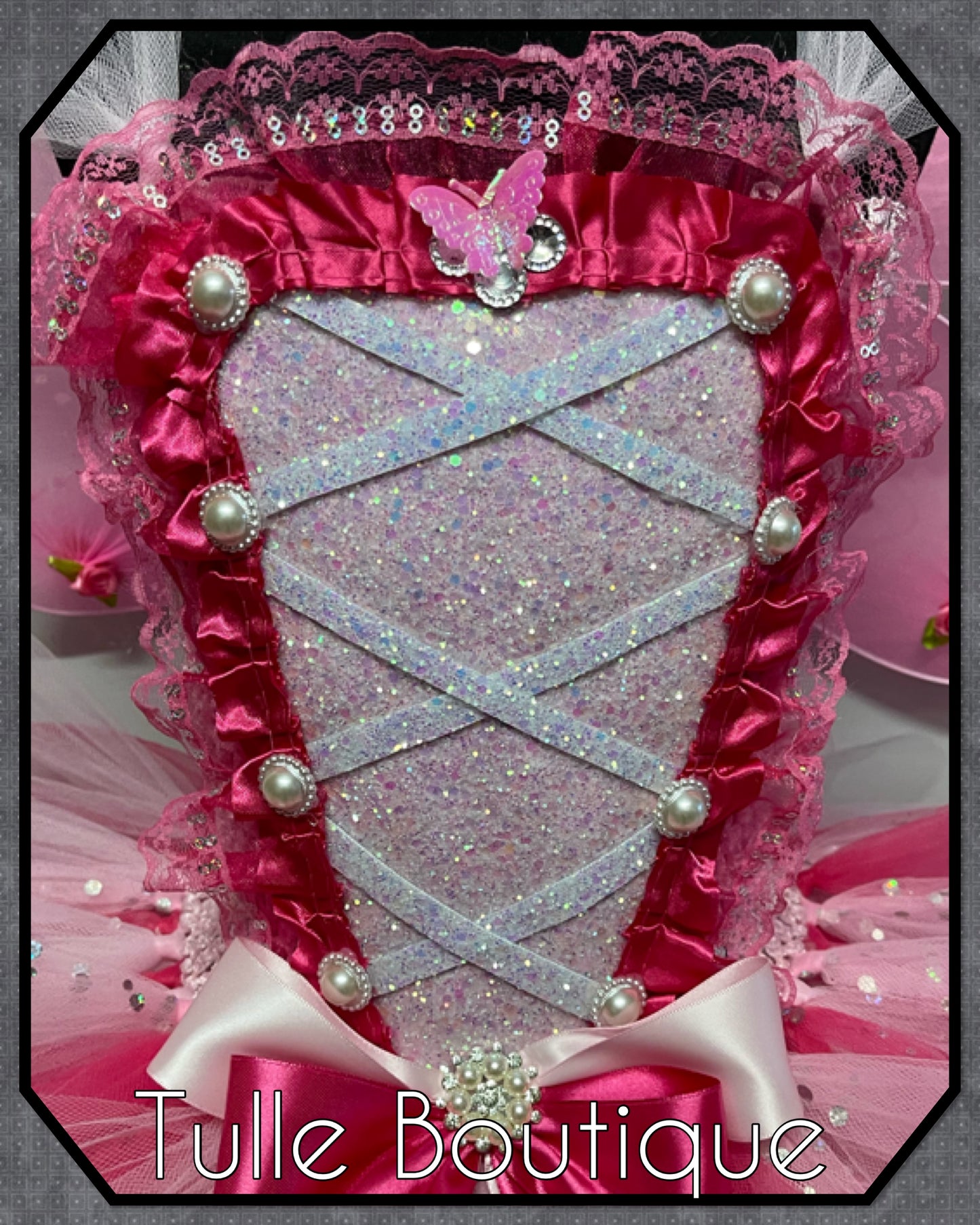 Pink sparkle fairy princess tutu birthday party dress