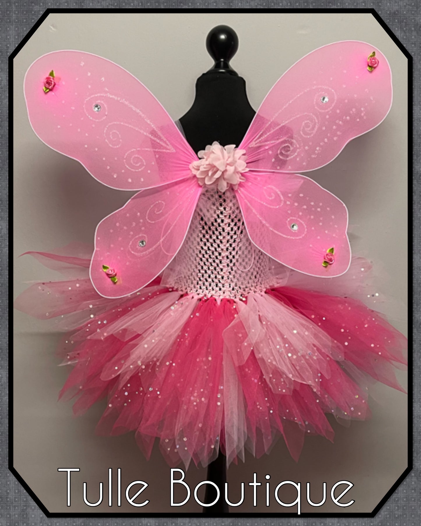 Pink sparkle fairy princess tutu birthday party dress
