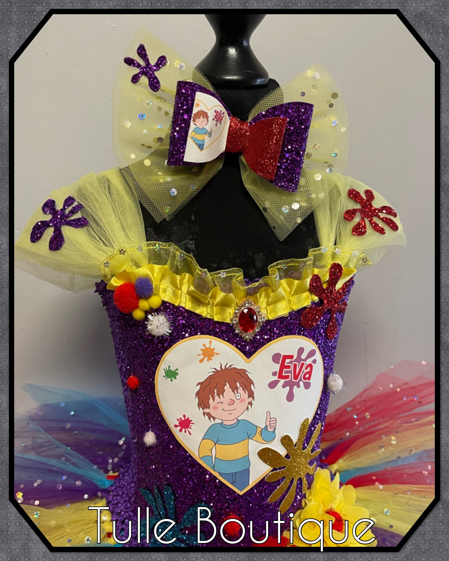Horrid Henry themed personalized birthday party tutu dress