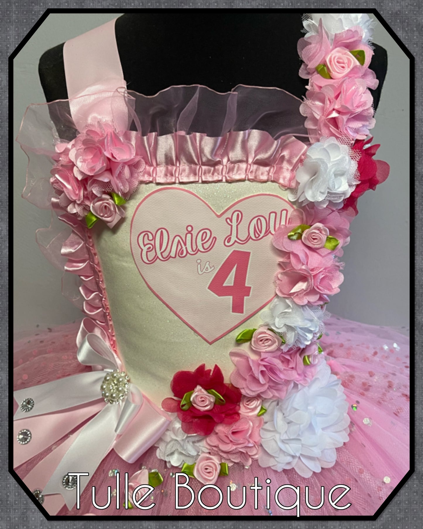 Girls Baby pink personalized Princess ballgown tutu dress