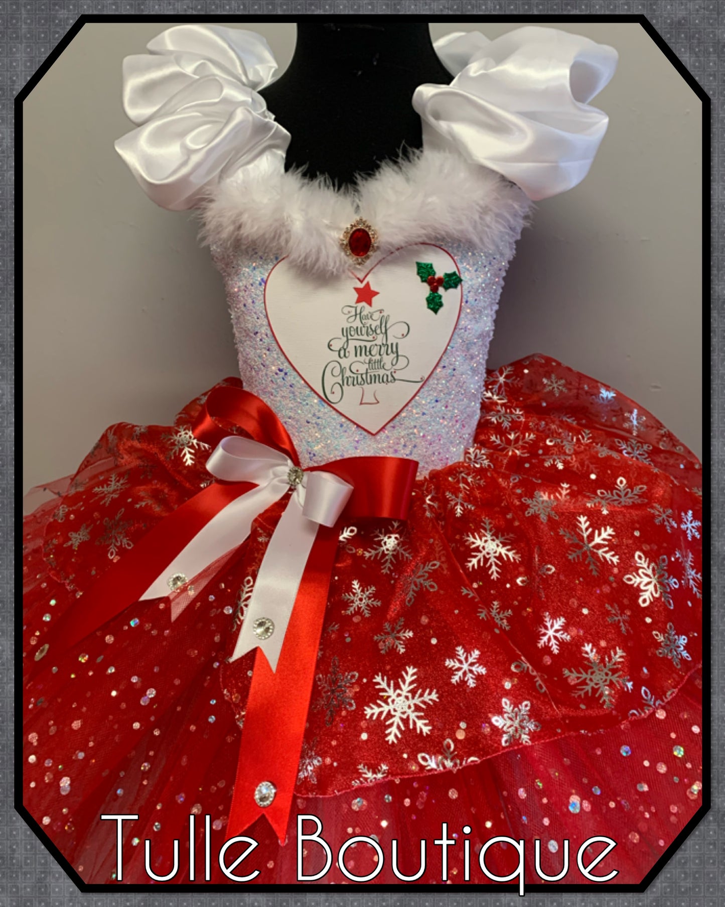 Festive Christmas princess ballgown tutu dress