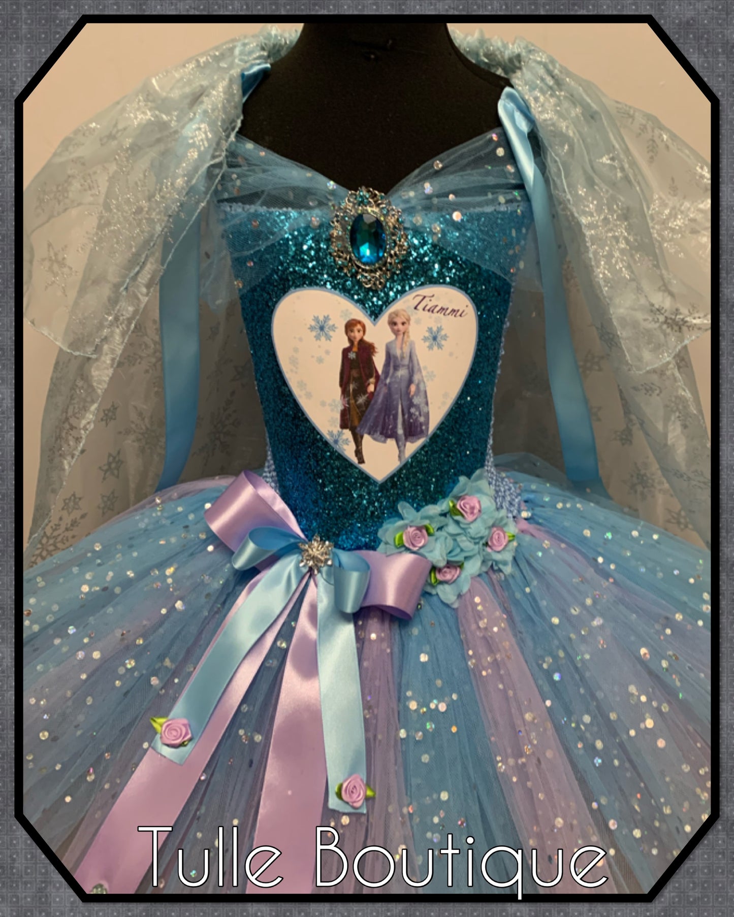 Frozen 2 Anna and Elsa princess tutu birthday party dress