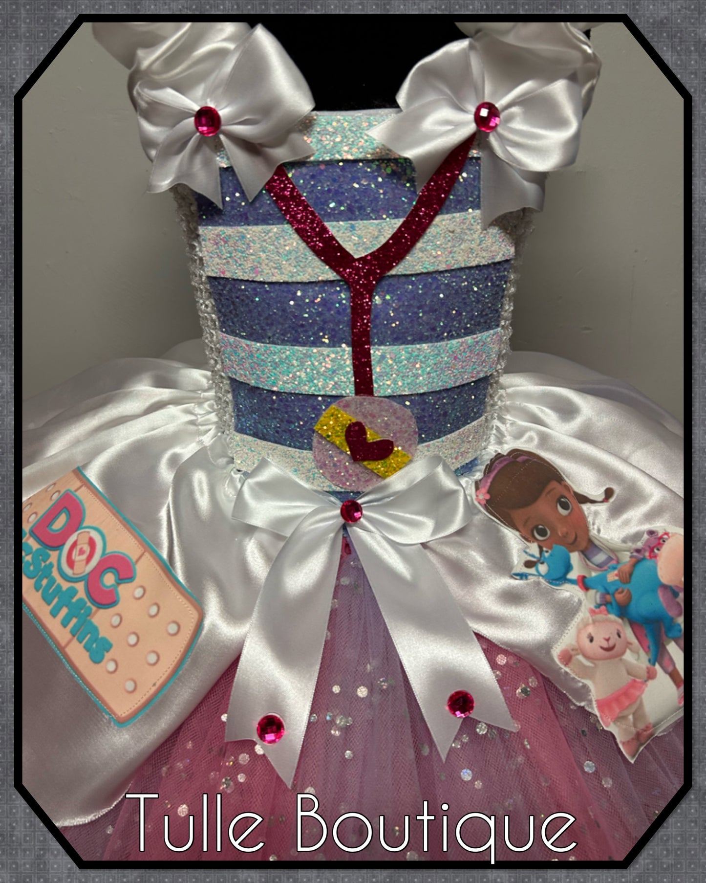 Girls Doc Mcstuffins party ballgown tutu dress fancy dress costume