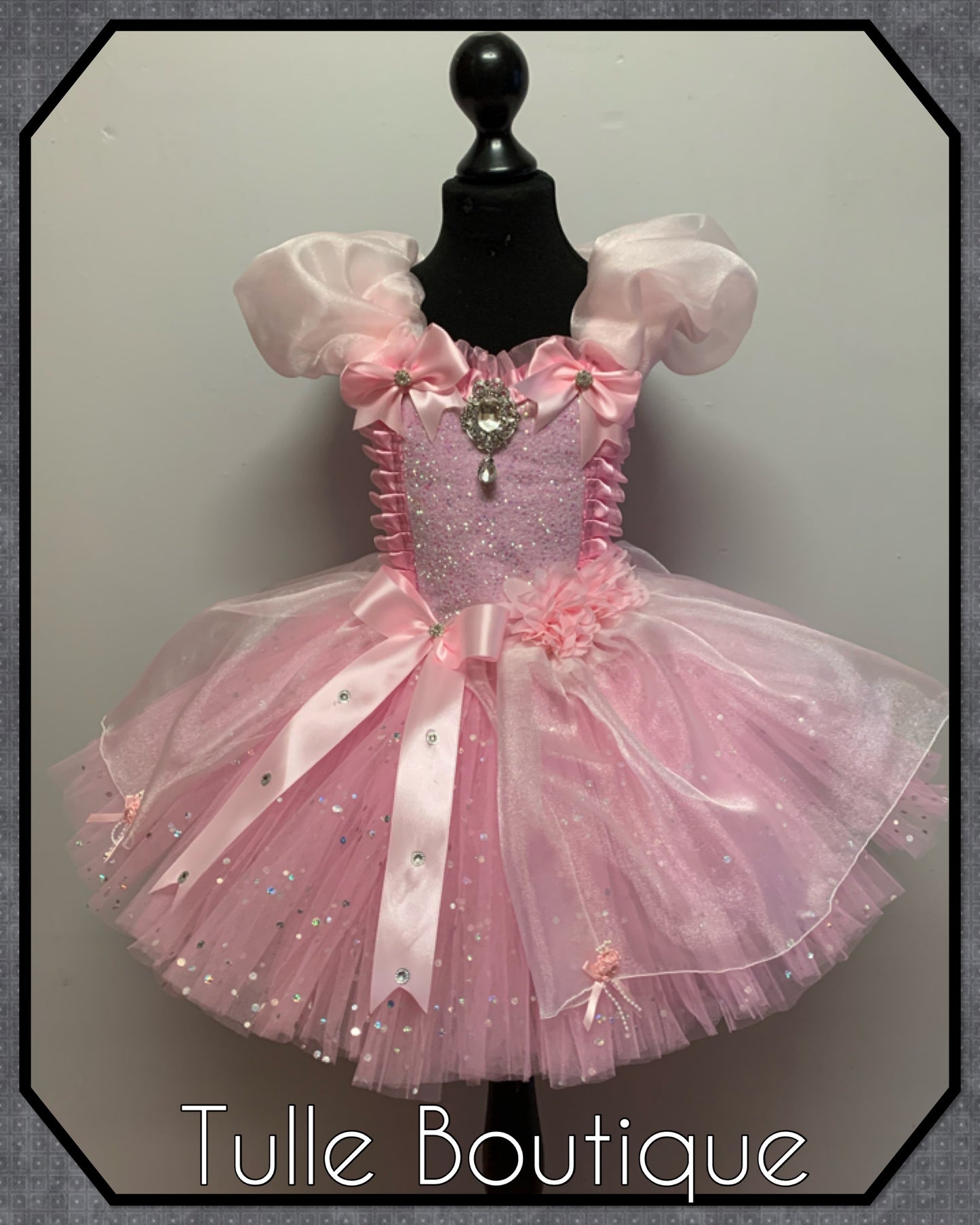 Girls Baby pink Princess organza ballgown tutu dress