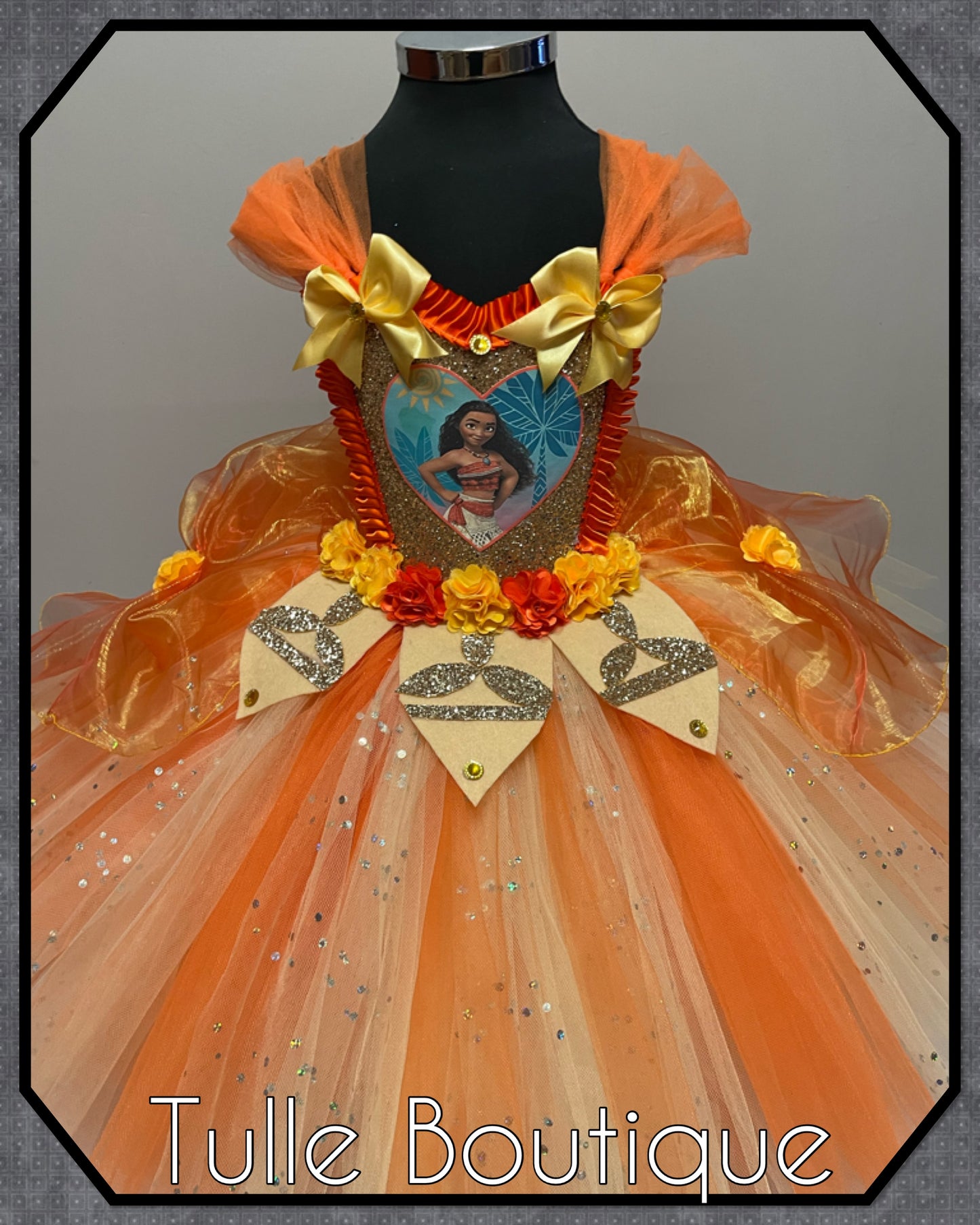 Hawaiian Princess Moana full length ballgown tutu dress