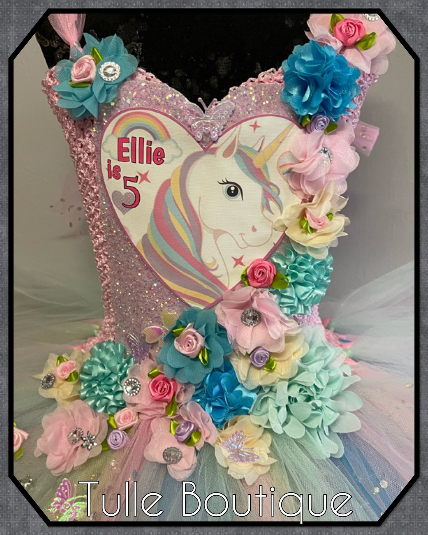 LARISA. Pastel Rainbow Unicorn princess tutu birthday party dress