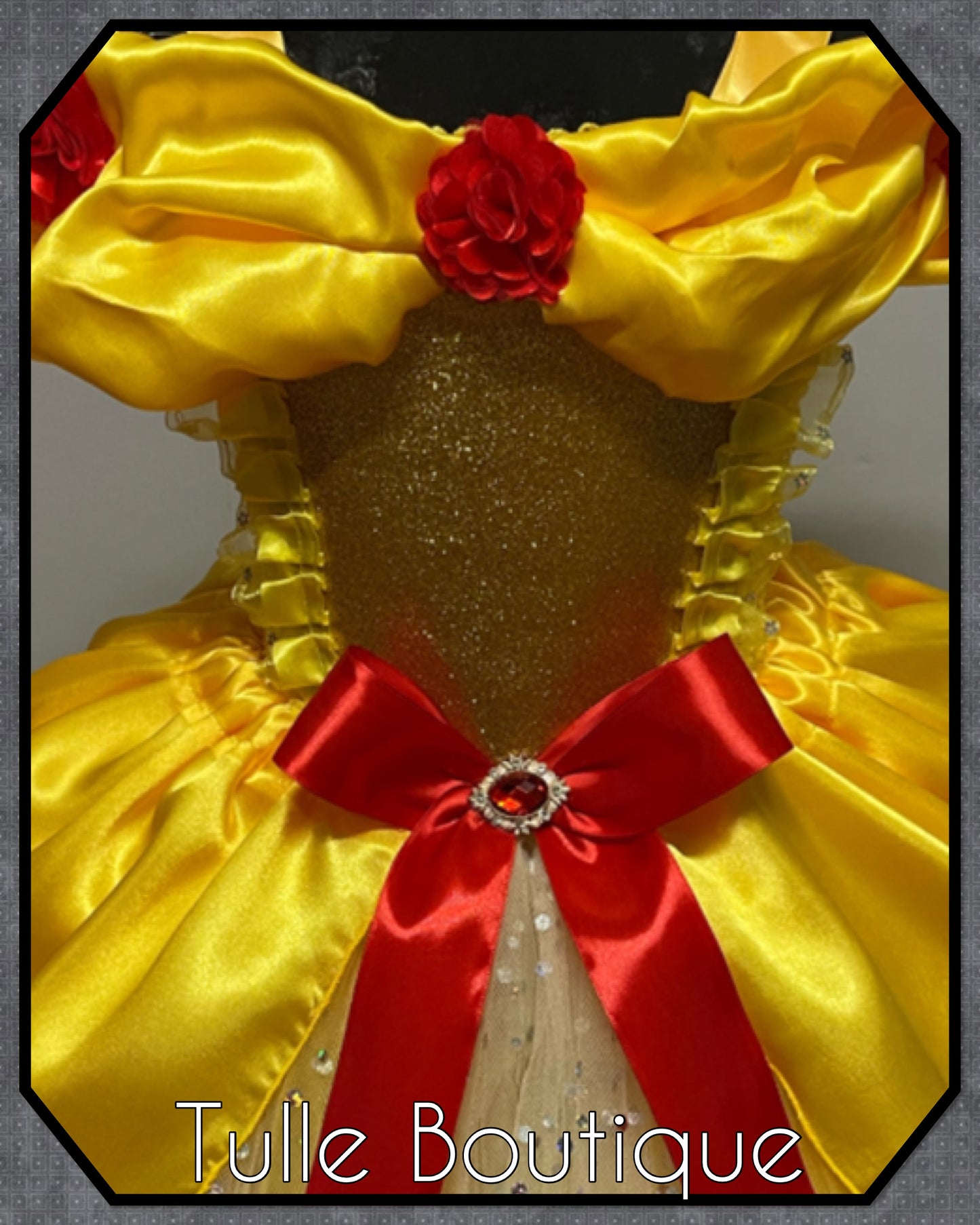 Princess Belle beauty and the beast yellow ballgown tutu dress