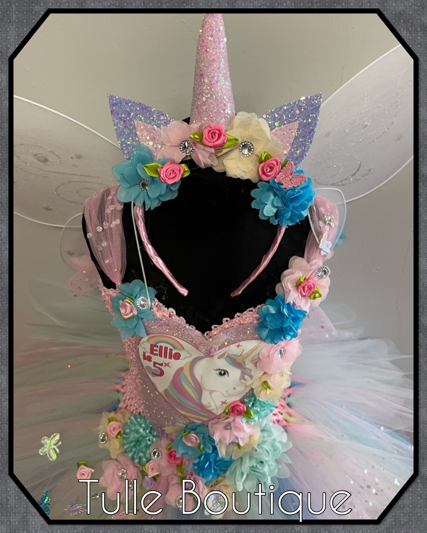 LARISA. Pastel Rainbow Unicorn princess tutu birthday party dress