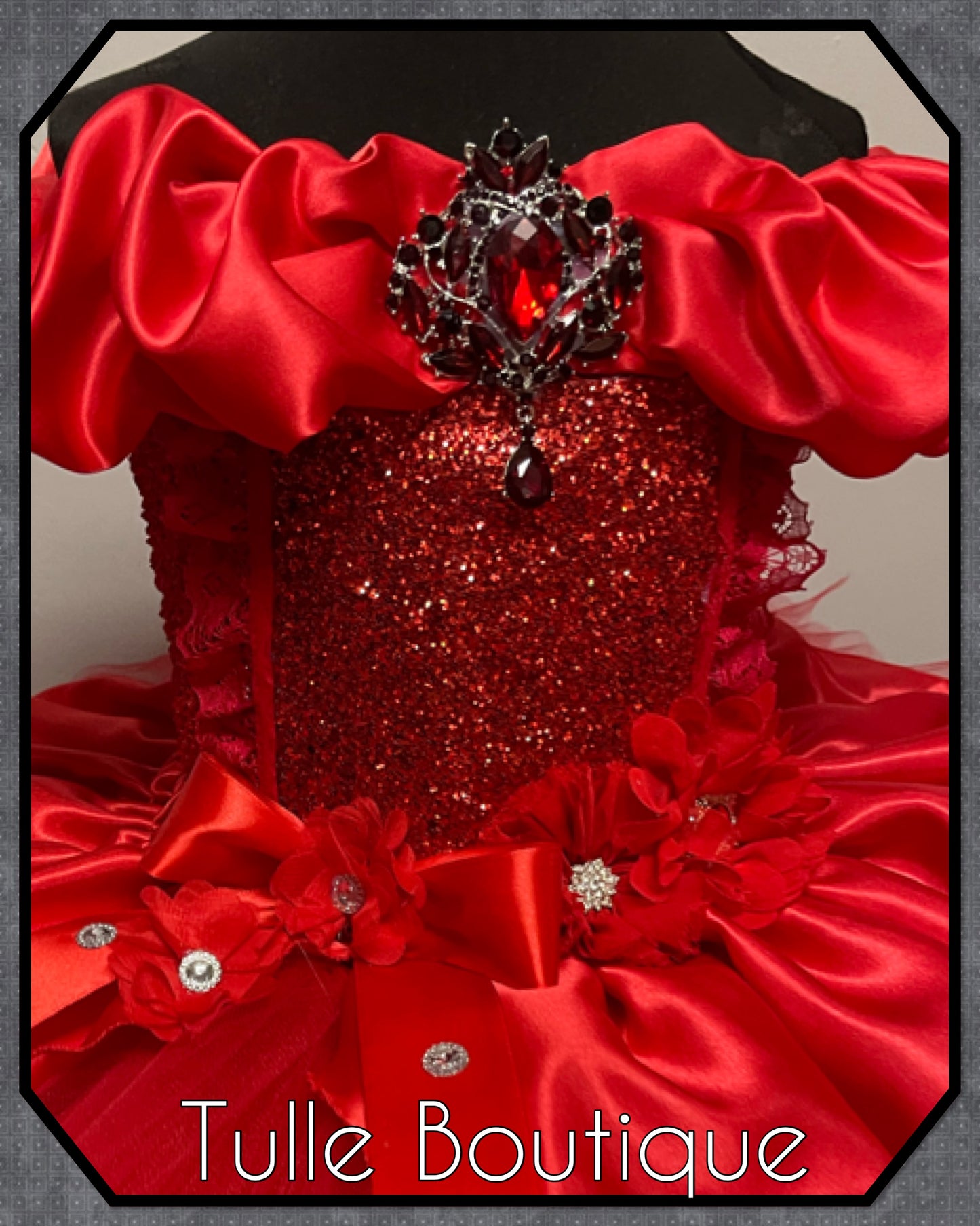DARCY. Christmas Princess ruby red glitter ballgown tutu dress