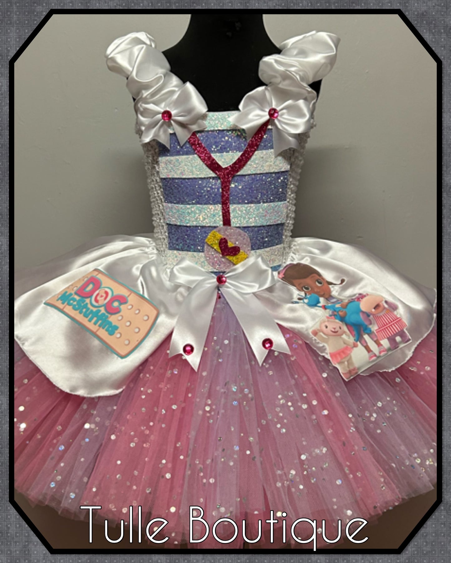 Girls Doc Mcstuffins party ballgown tutu dress fancy dress costume