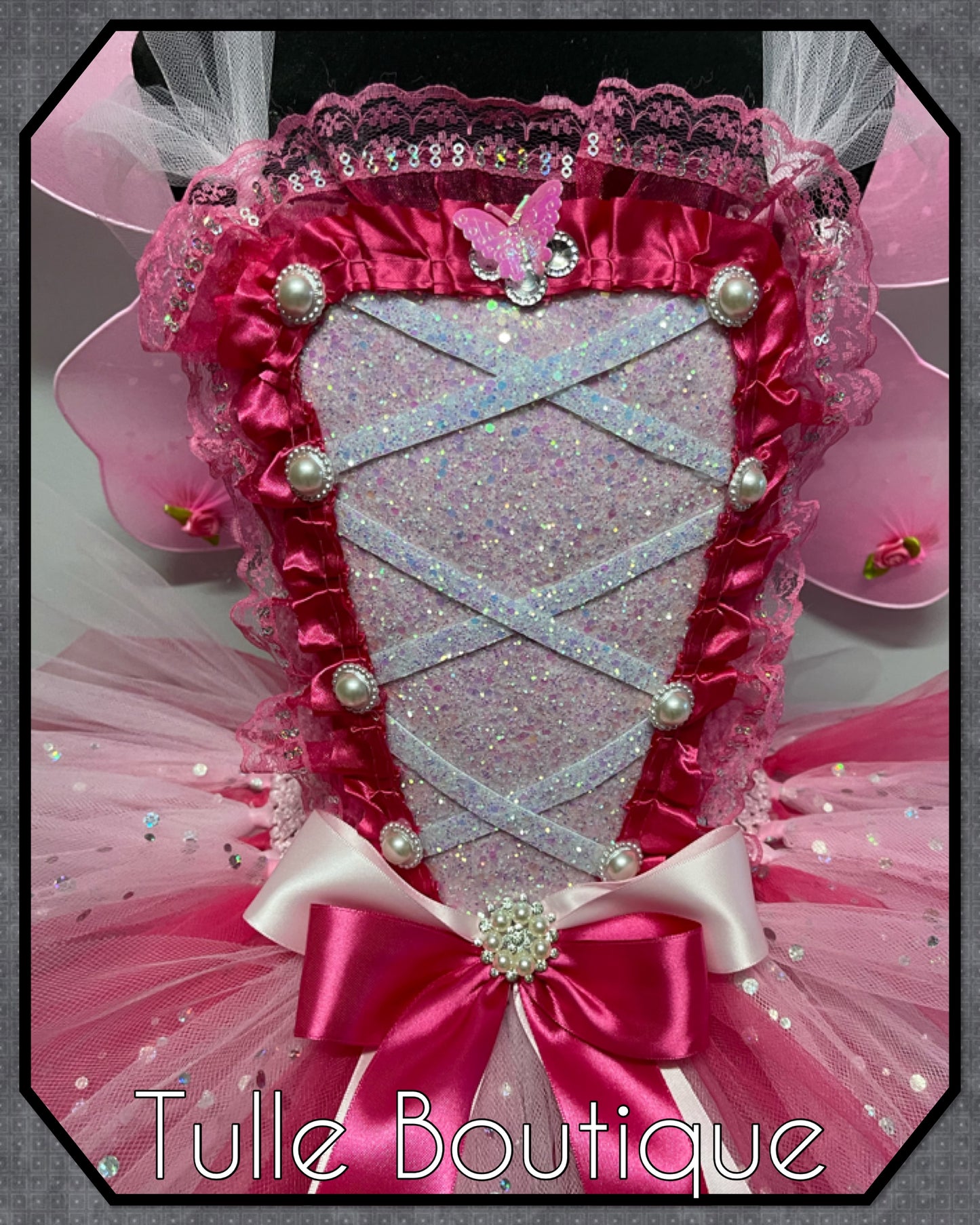 Pink sparkle fairy princess tutu birthday party dress