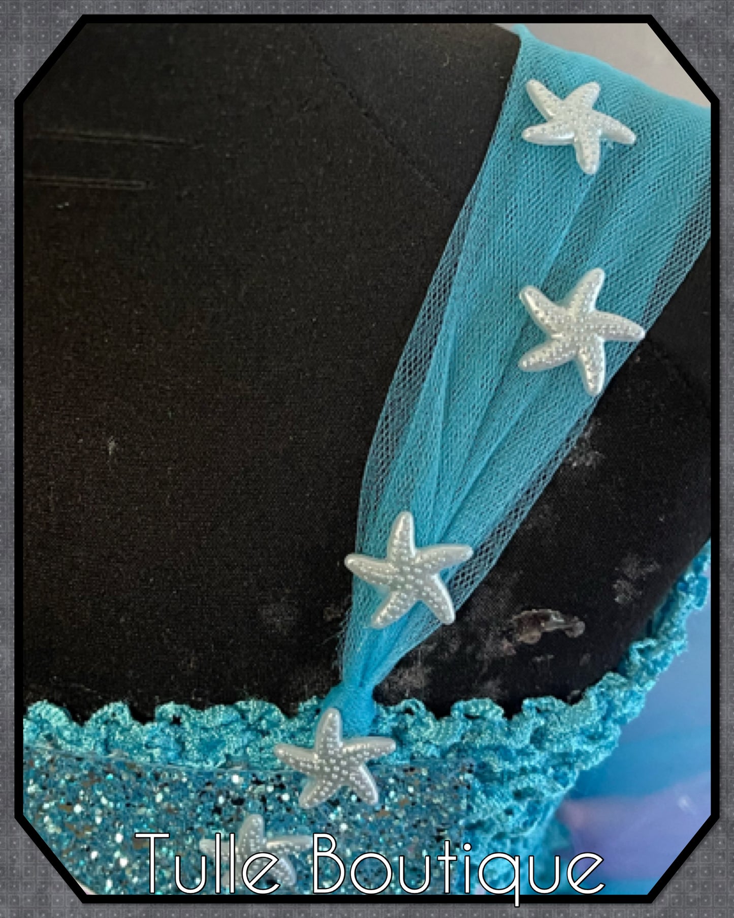 Mermaid tail themed princess birthday tutu dress