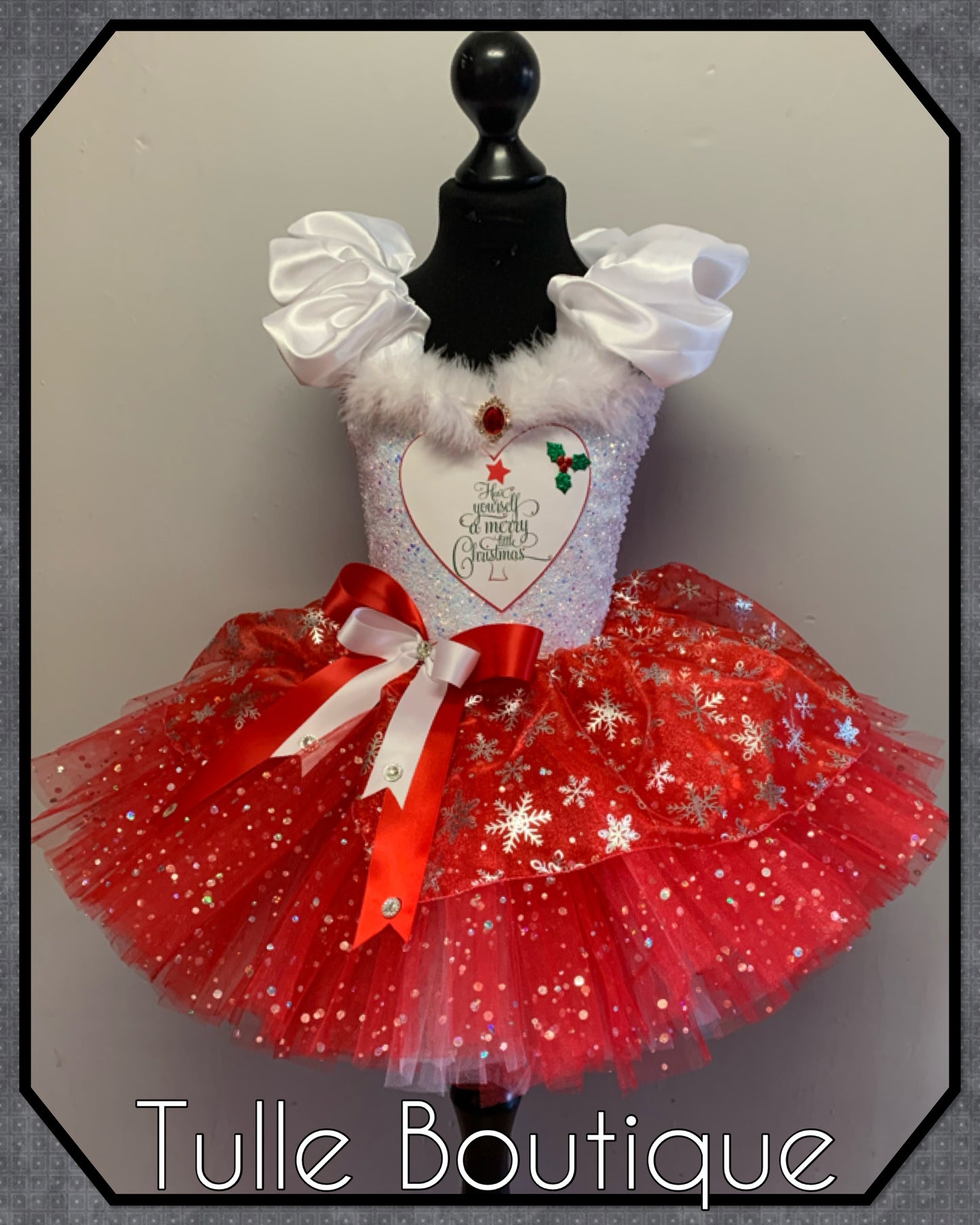 Festive Christmas princess ballgown tutu dress