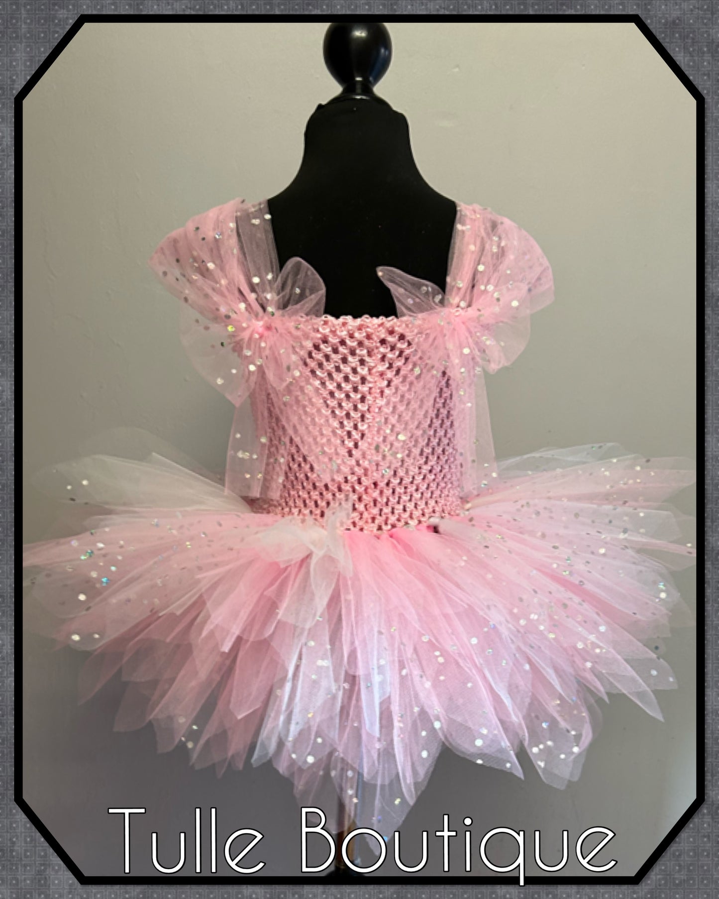 Girls Floral pink/cream Peppa pig birthday party princess tutu dress