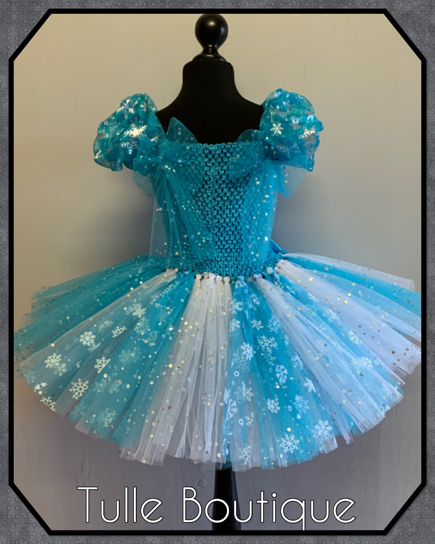 Frozen Elsa and Anna snowflake ballgown tutu dress and cape
