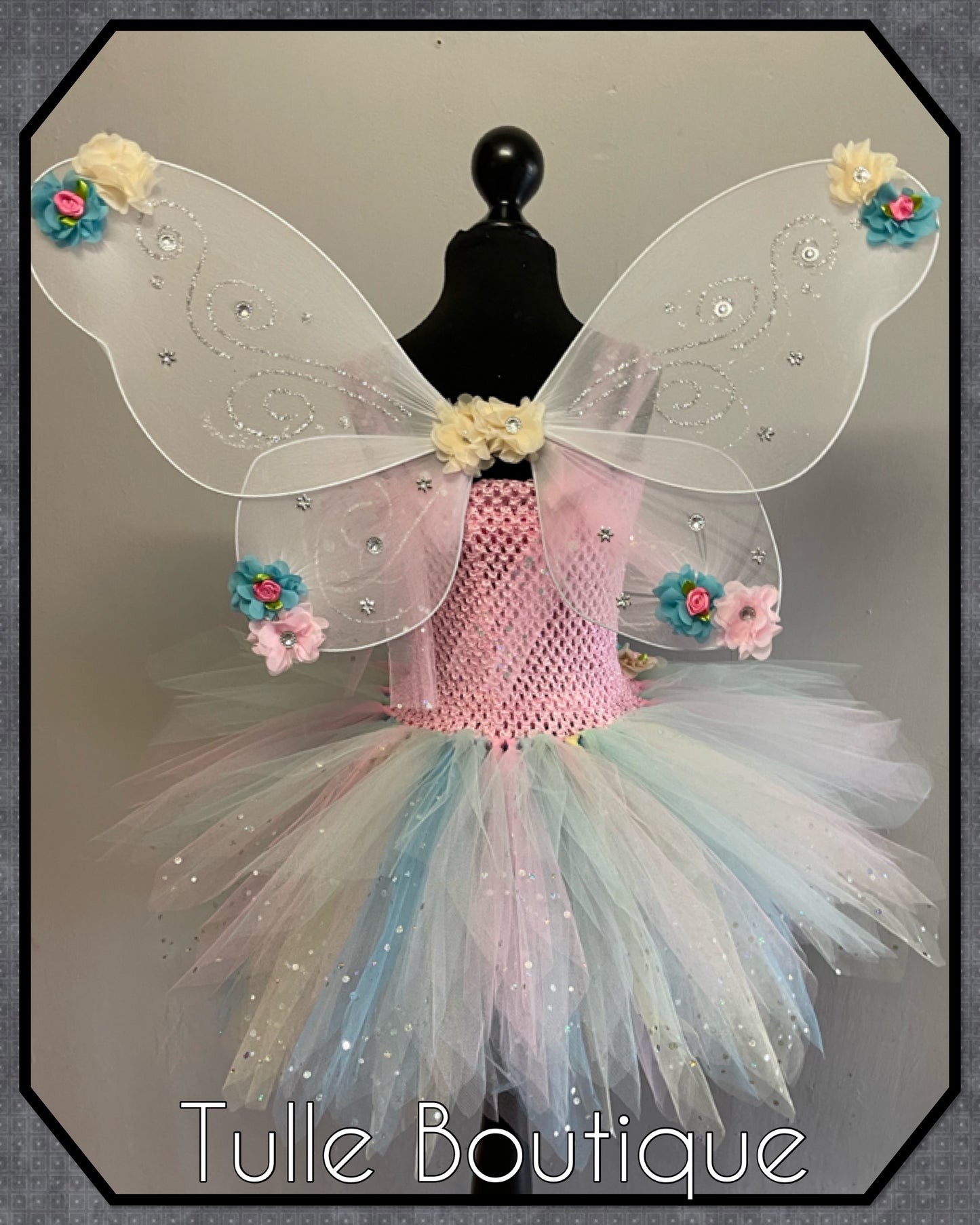LARISA. Pastel Rainbow Unicorn princess tutu birthday party dress