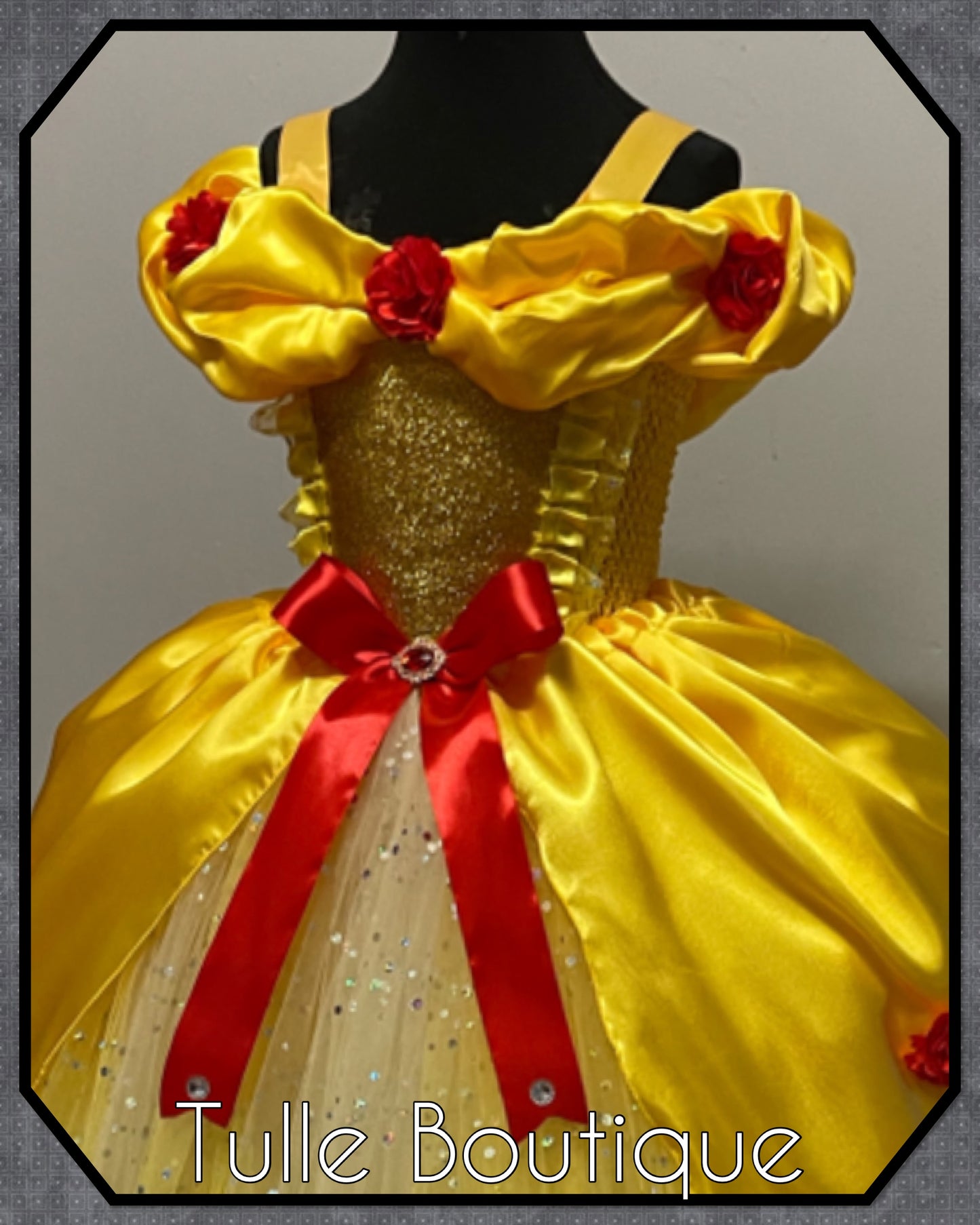Princess Belle beauty and the beast yellow ballgown tutu dress