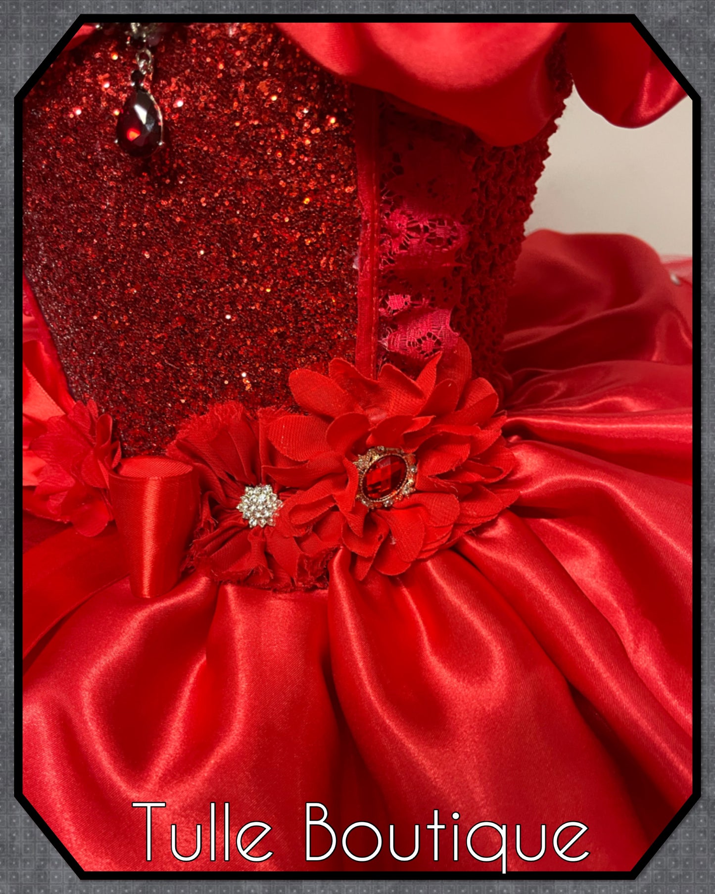 DARCY. Christmas Princess ruby red glitter ballgown tutu dress