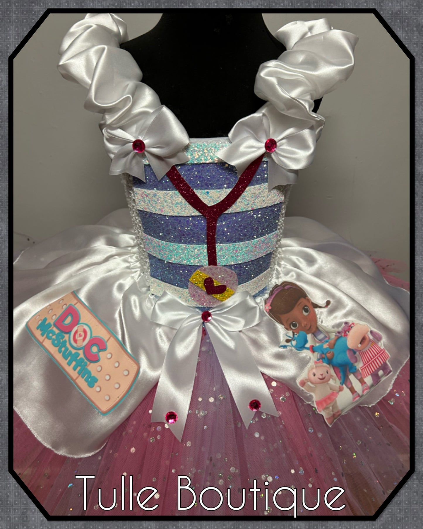 Girls Doc Mcstuffins party ballgown tutu dress fancy dress costume