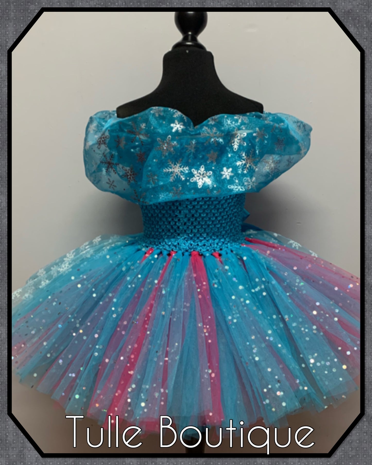 Frozen Elsa princess tutu birthday party dress with hotpink pop