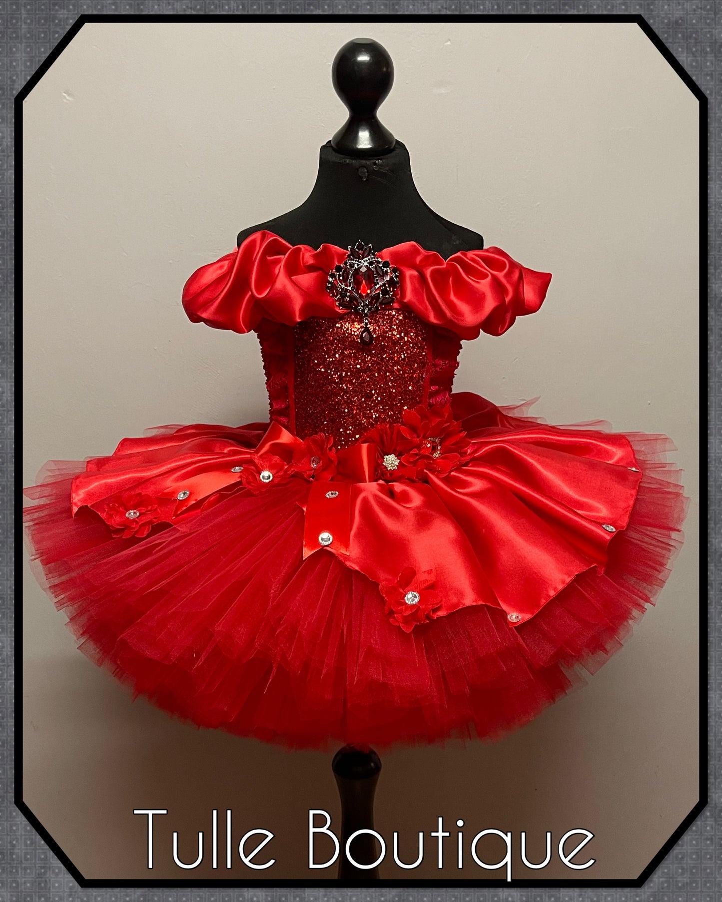DARCY. Christmas Princess ruby red glitter ballgown tutu dress