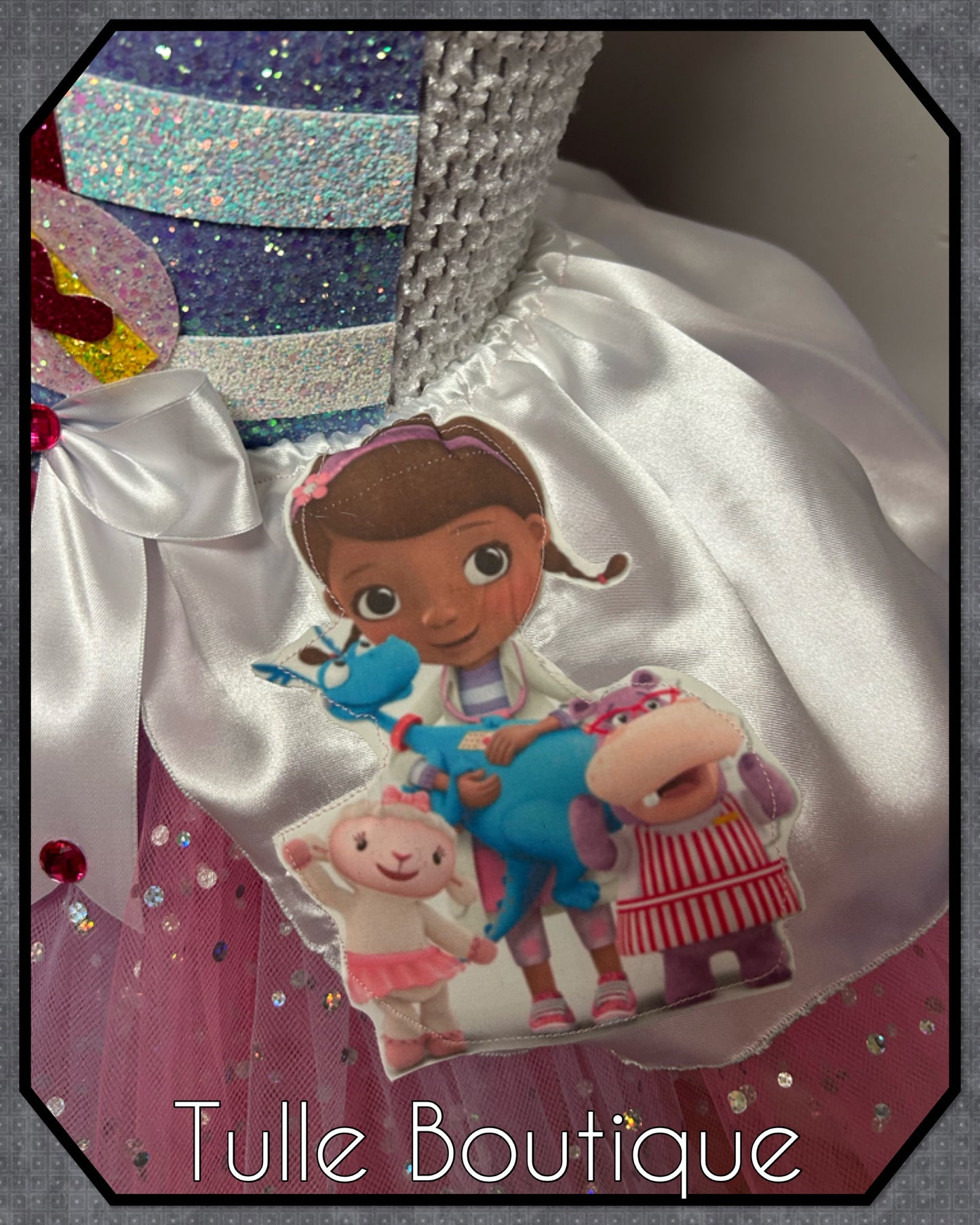 Girls Doc Mcstuffins party ballgown tutu dress fancy dress costume
