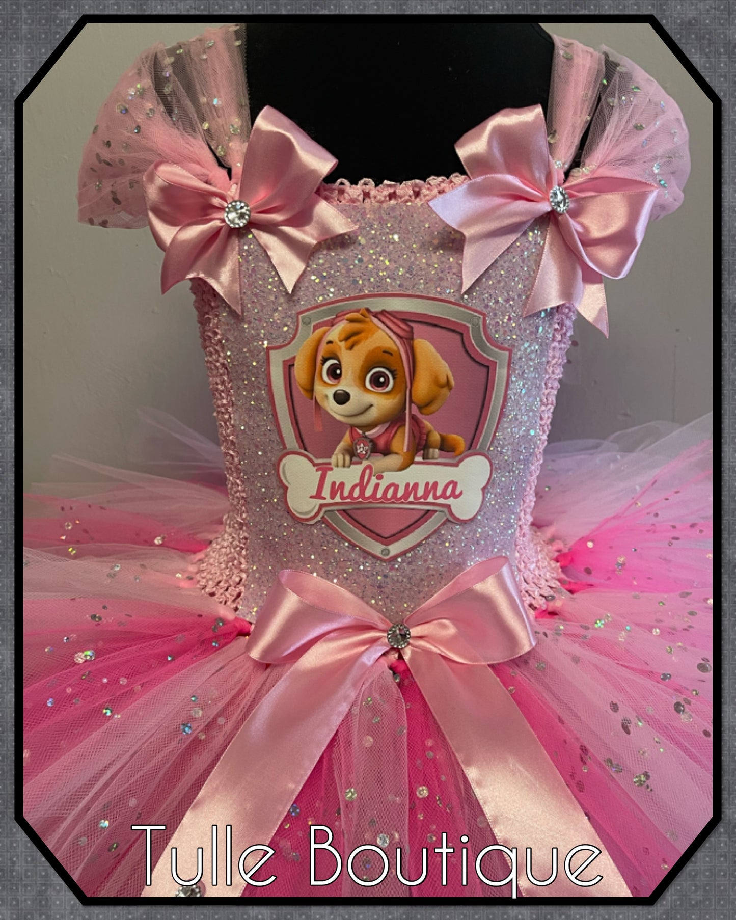 Paw patrol Skye mixed pinks princess birthday tutu dress