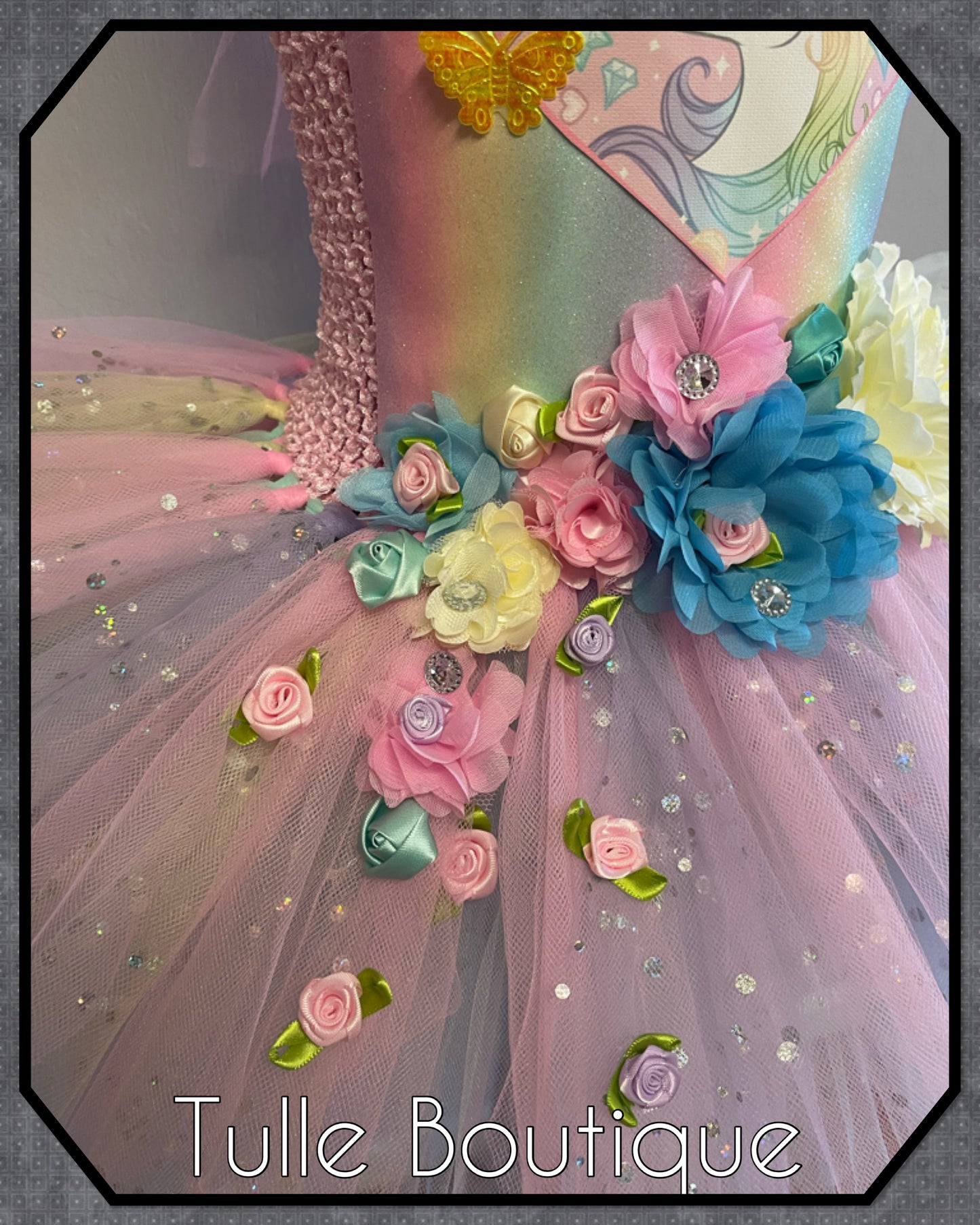 LUCY. Pastel Rainbow Unicorn princess tutu birthday party dress