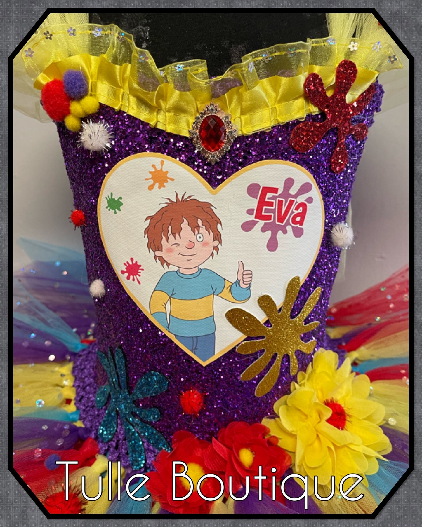Horrid Henry themed personalized birthday party tutu dress