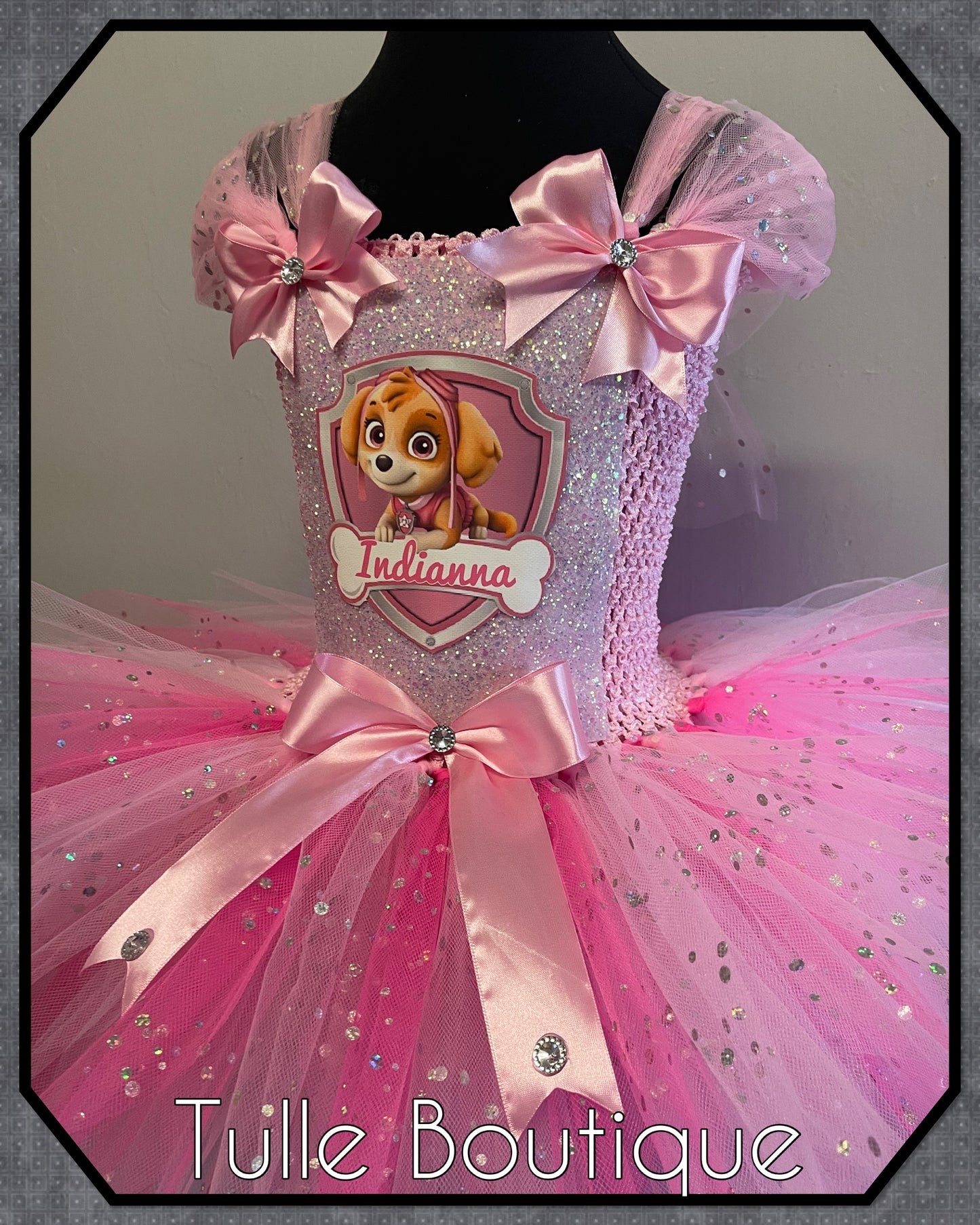 Paw patrol Skye mixed pinks princess birthday tutu dress