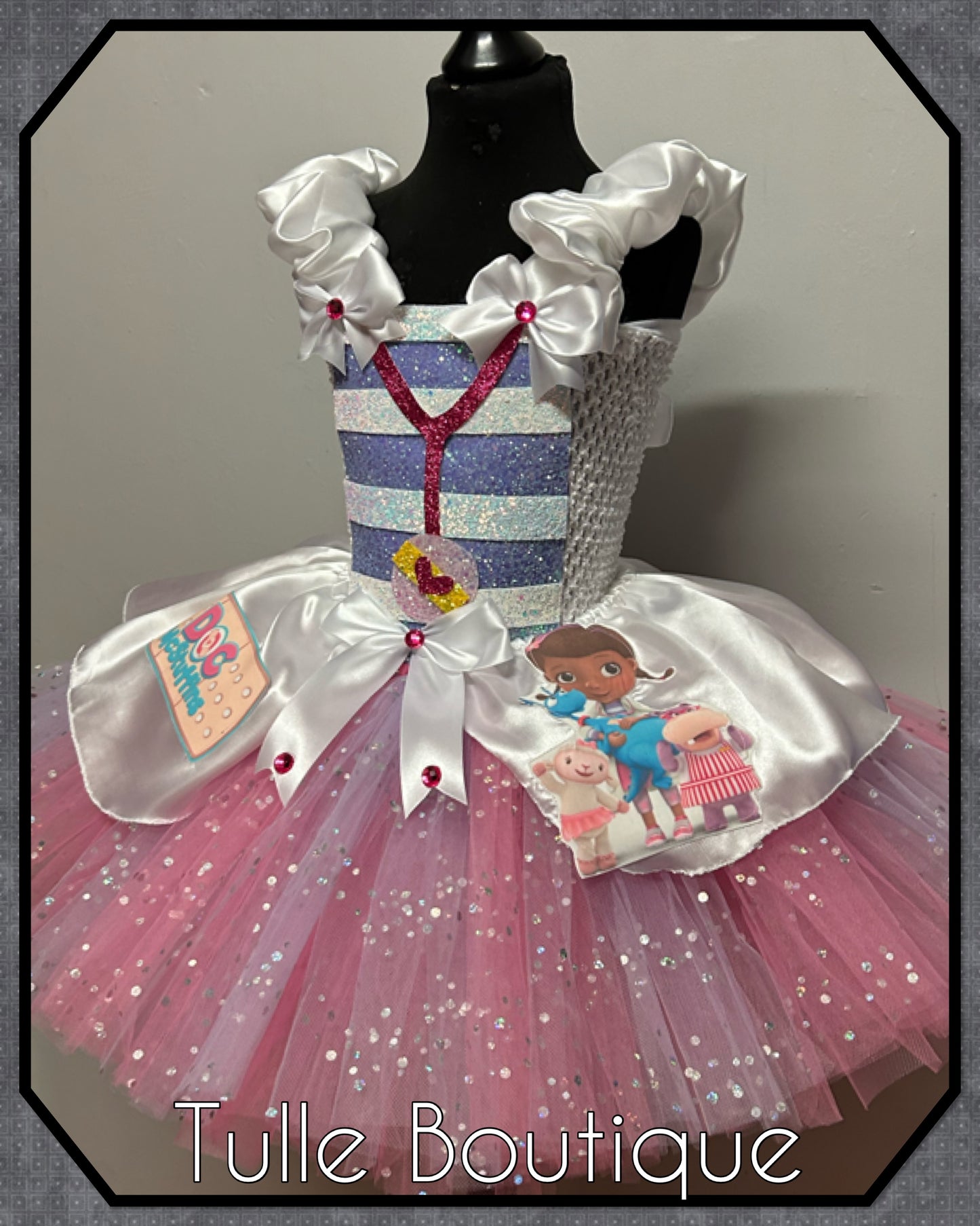 Girls Doc Mcstuffins party ballgown tutu dress fancy dress costume