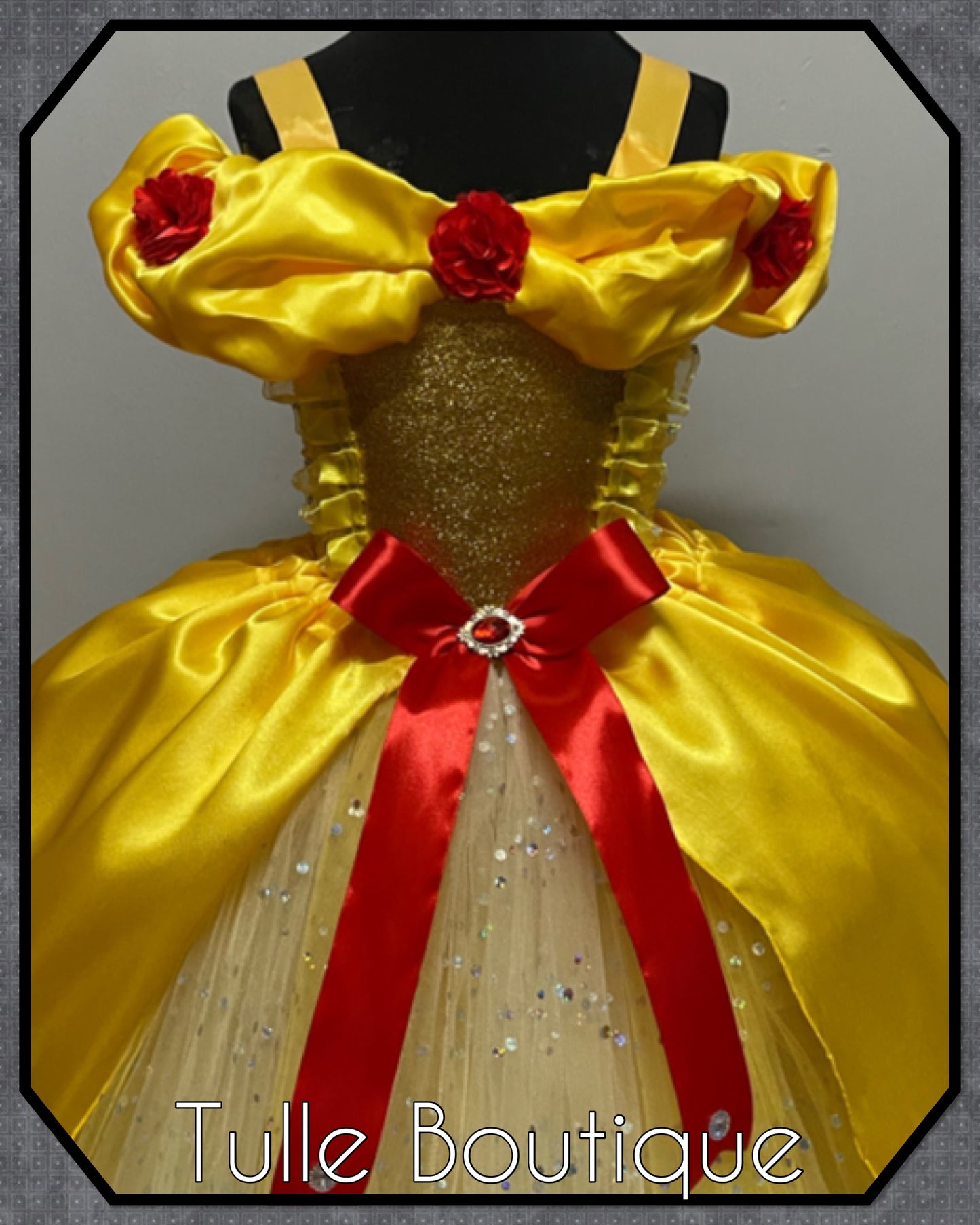 Princess Belle beauty and the beast yellow ballgown tutu dress