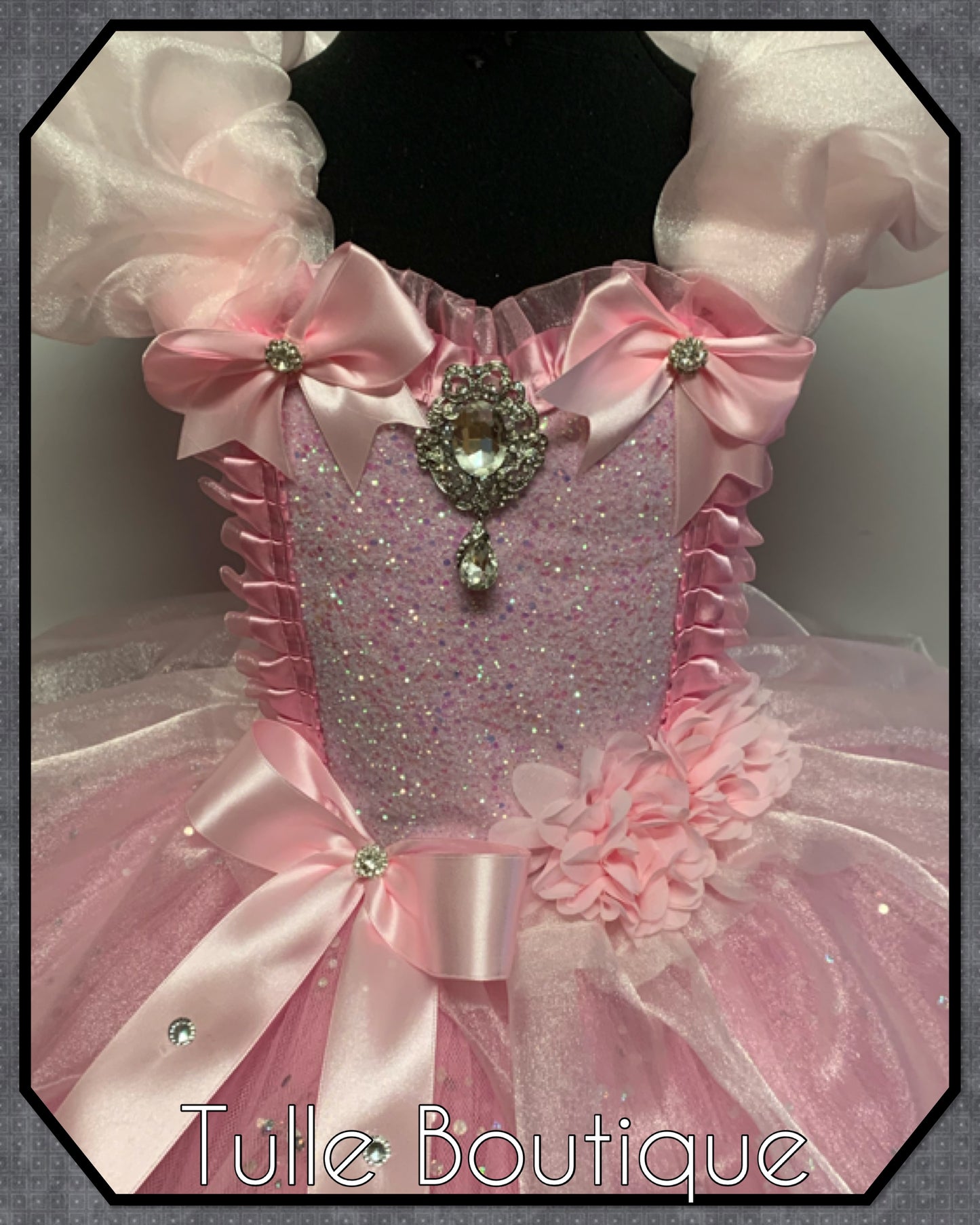 Girls Baby pink Princess organza ballgown tutu dress