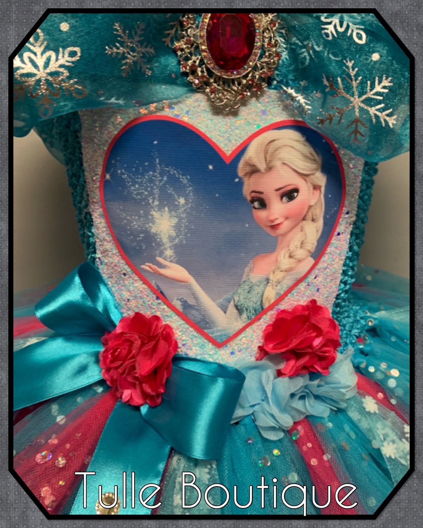 Frozen Elsa princess tutu birthday party dress with hotpink pop