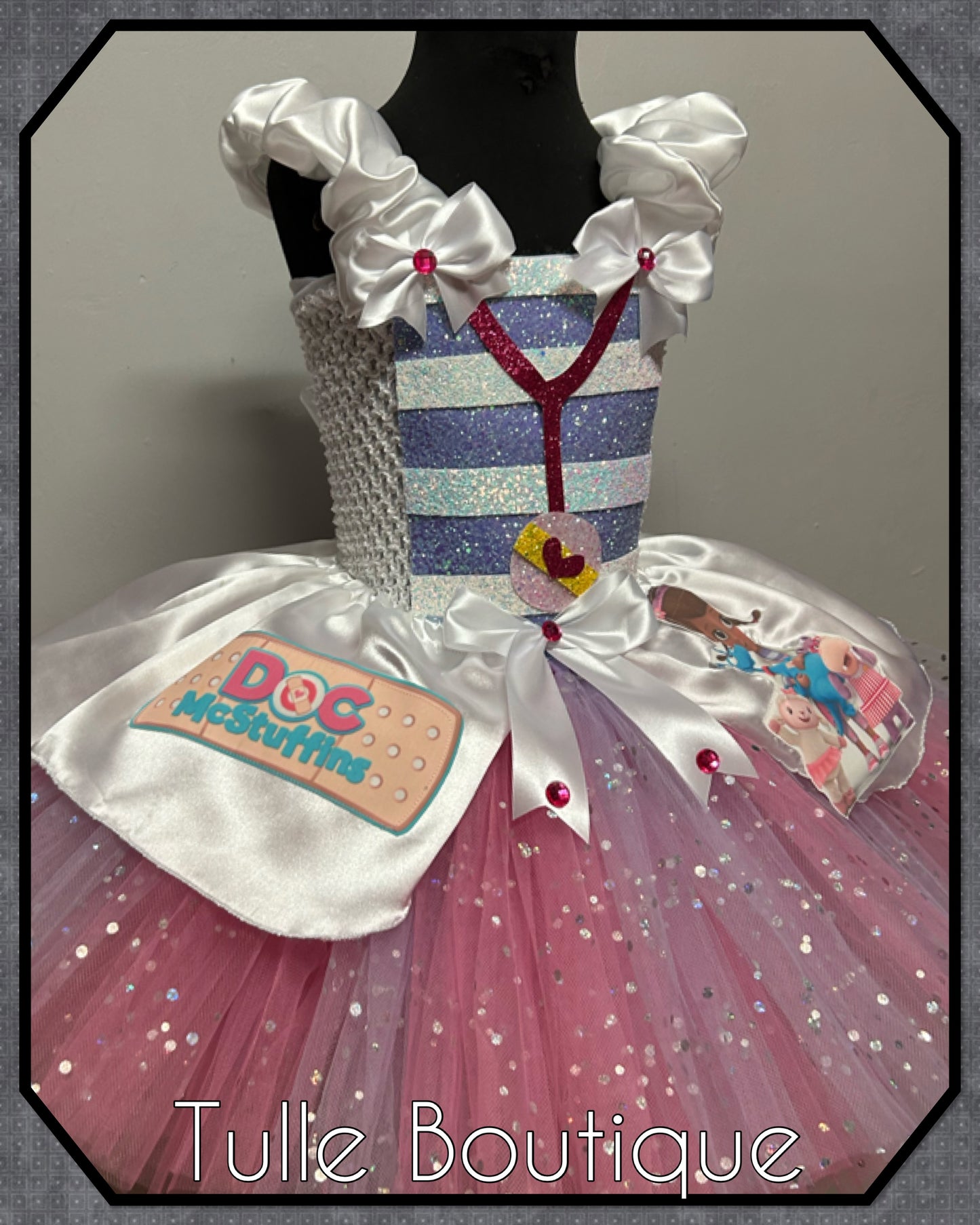 Girls Doc Mcstuffins party ballgown tutu dress fancy dress costume