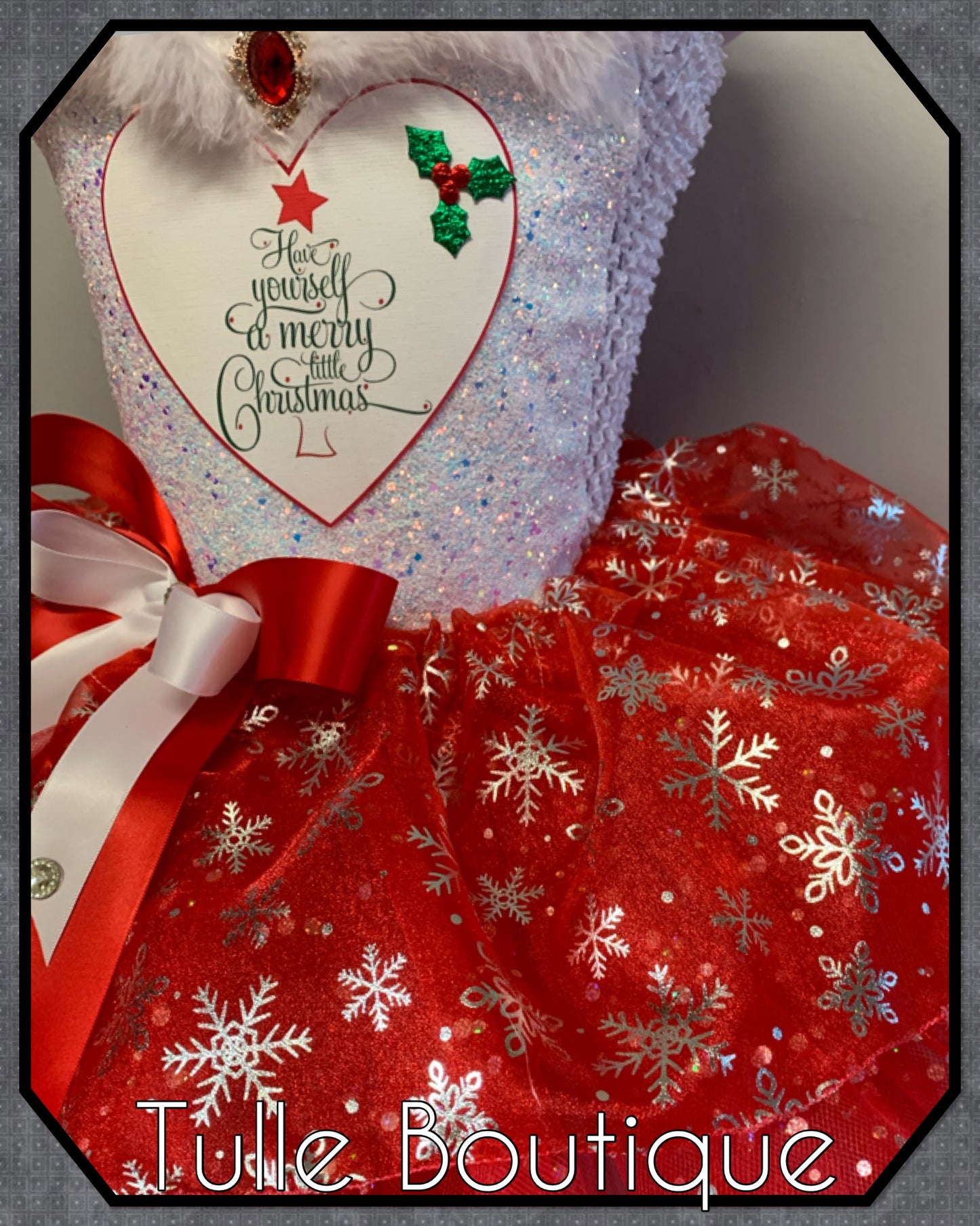 Festive Christmas princess ballgown tutu dress