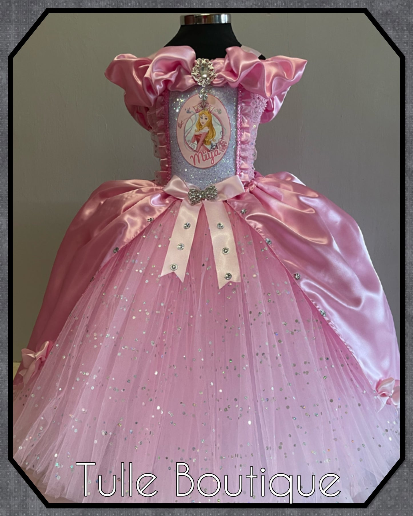 Princess Aurora baby pink full length ballgown tutu dress