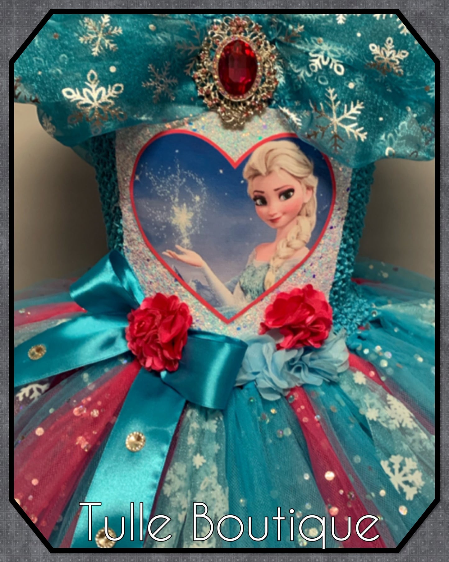 Frozen Elsa princess tutu birthday party dress with hotpink pop